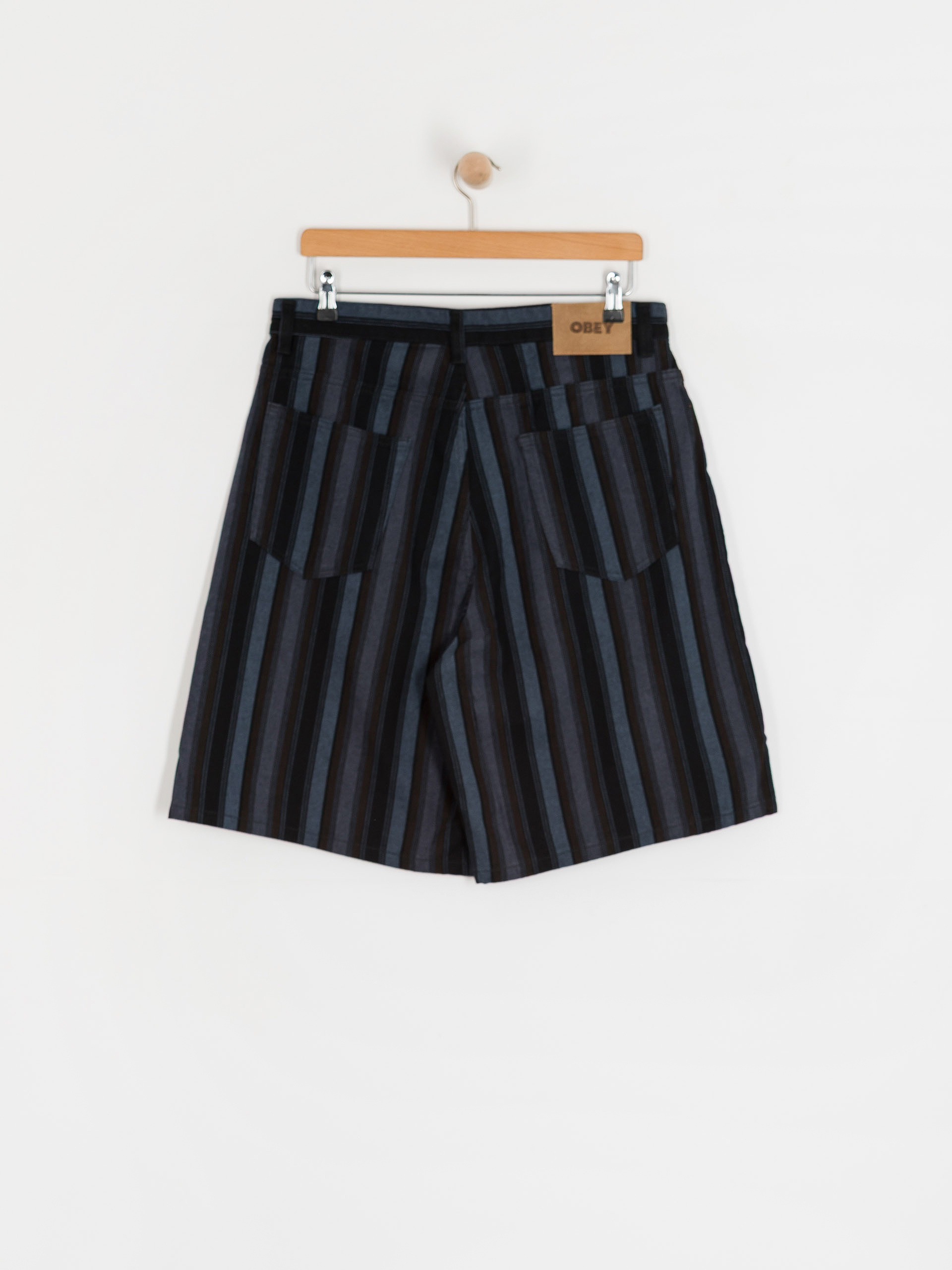 Rövidnadrág OBEY Baja Stripe Baggy Denim (black multi)