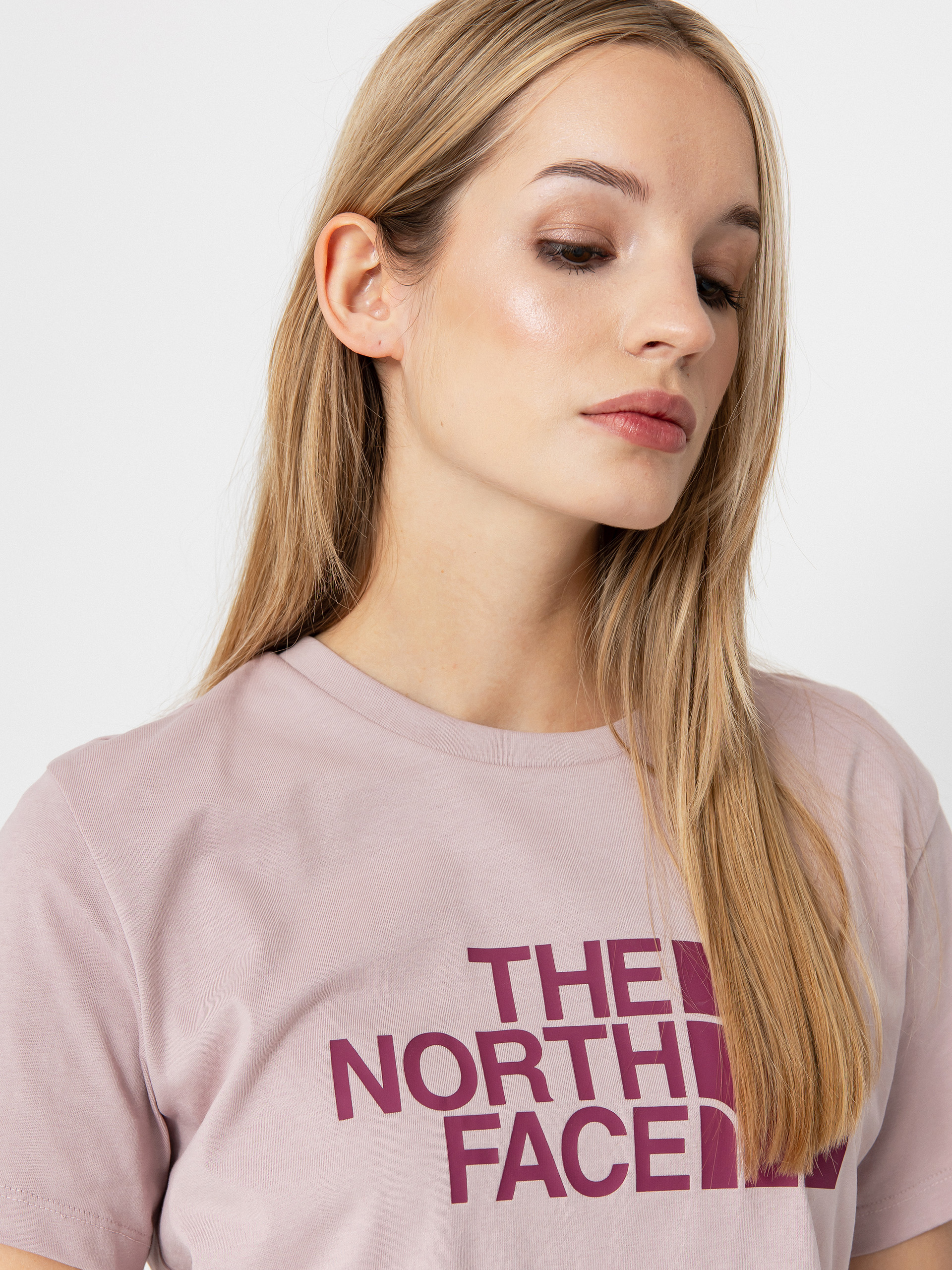 Póló The North Face Easy Relaxed Cropped Wmn (metal pink/cyber berry)