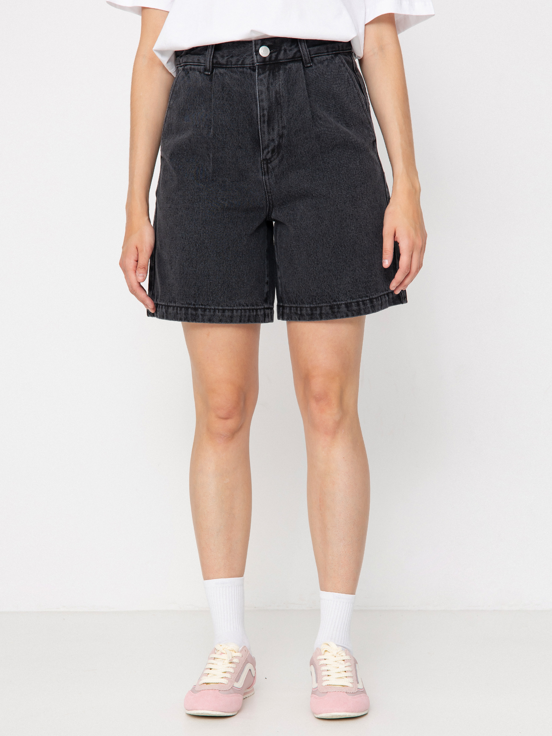 OBEY Eli II Denim Pleated Rövidnadrág Wmn (black ash)