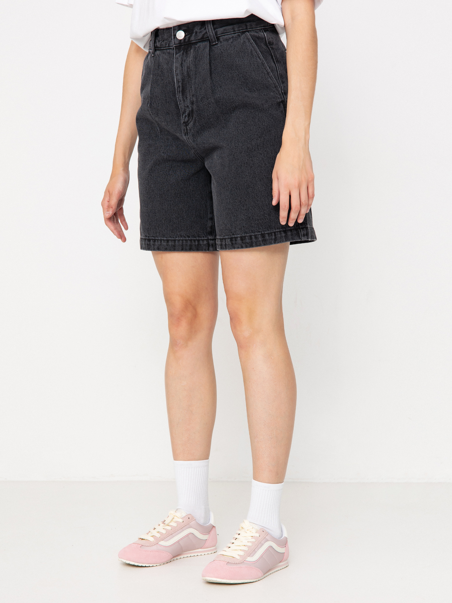 OBEY Eli II Denim Pleated Rövidnadrág Wmn (black ash)