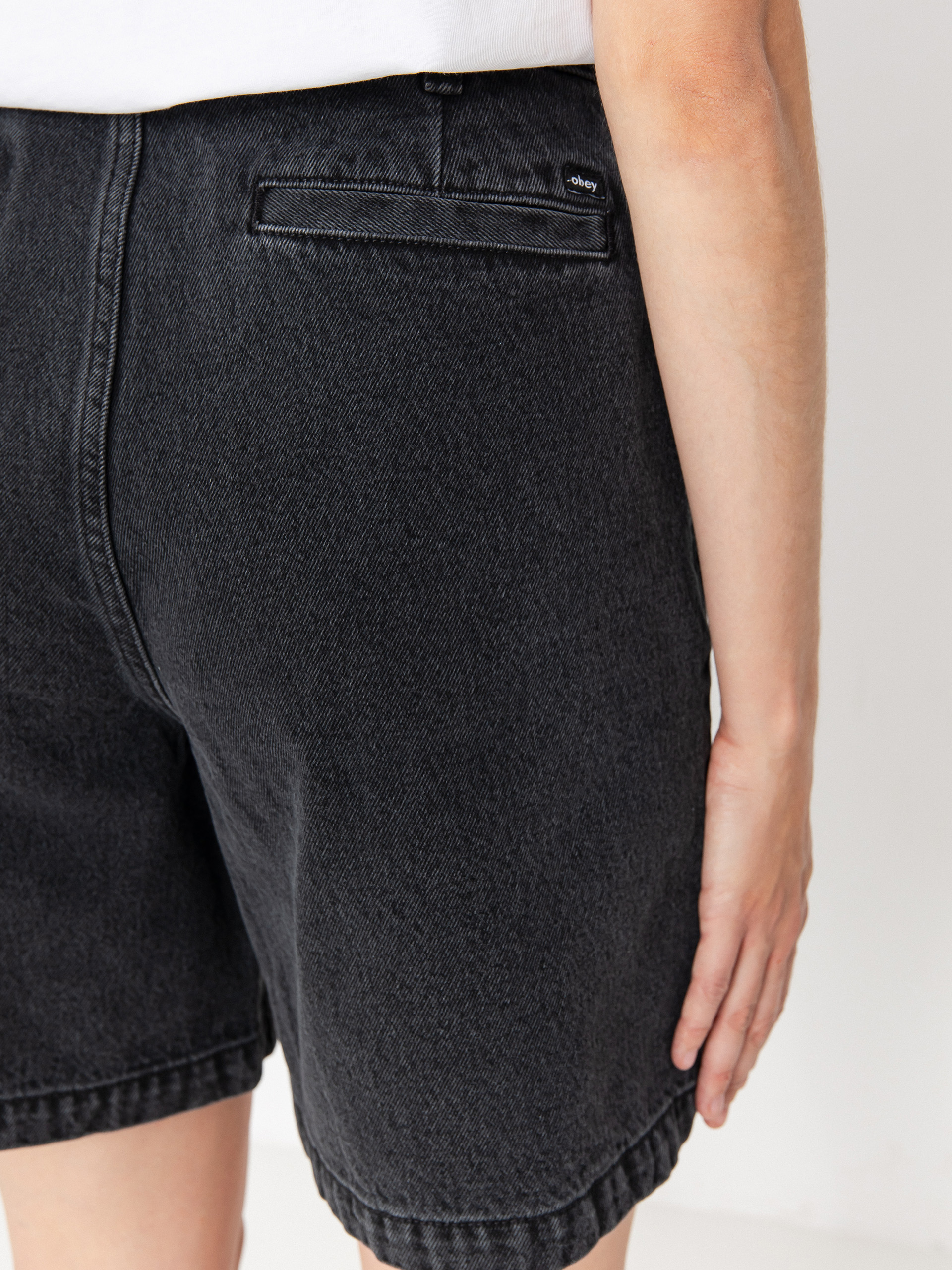 OBEY Eli II Denim Pleated Rövidnadrág Wmn (black ash)