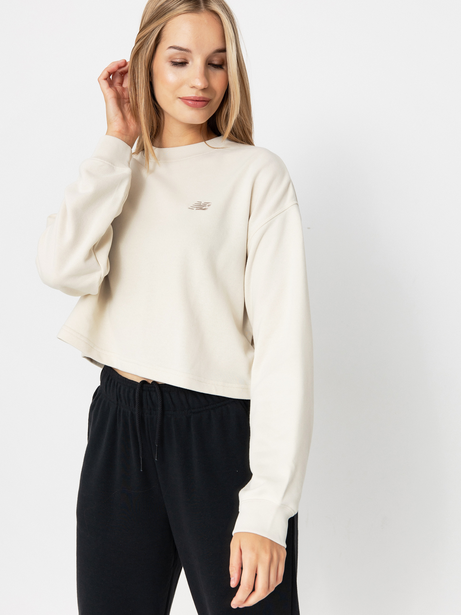New Balance Coastal Fleece Pulóver Wmn (linen)
