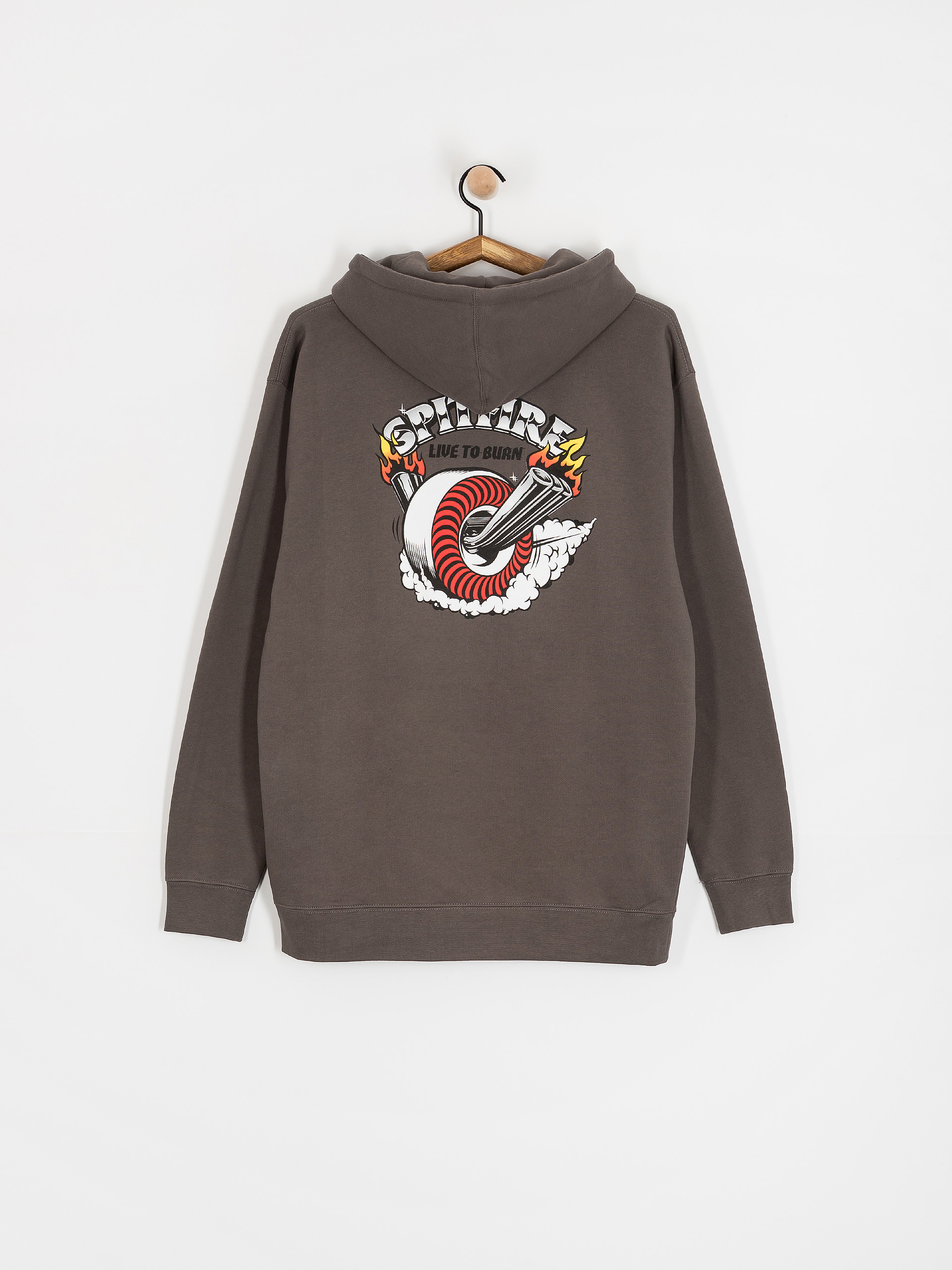 Kapucnis pulóver Spitfire Burnout HD (charcoal solid w/multi color prints)