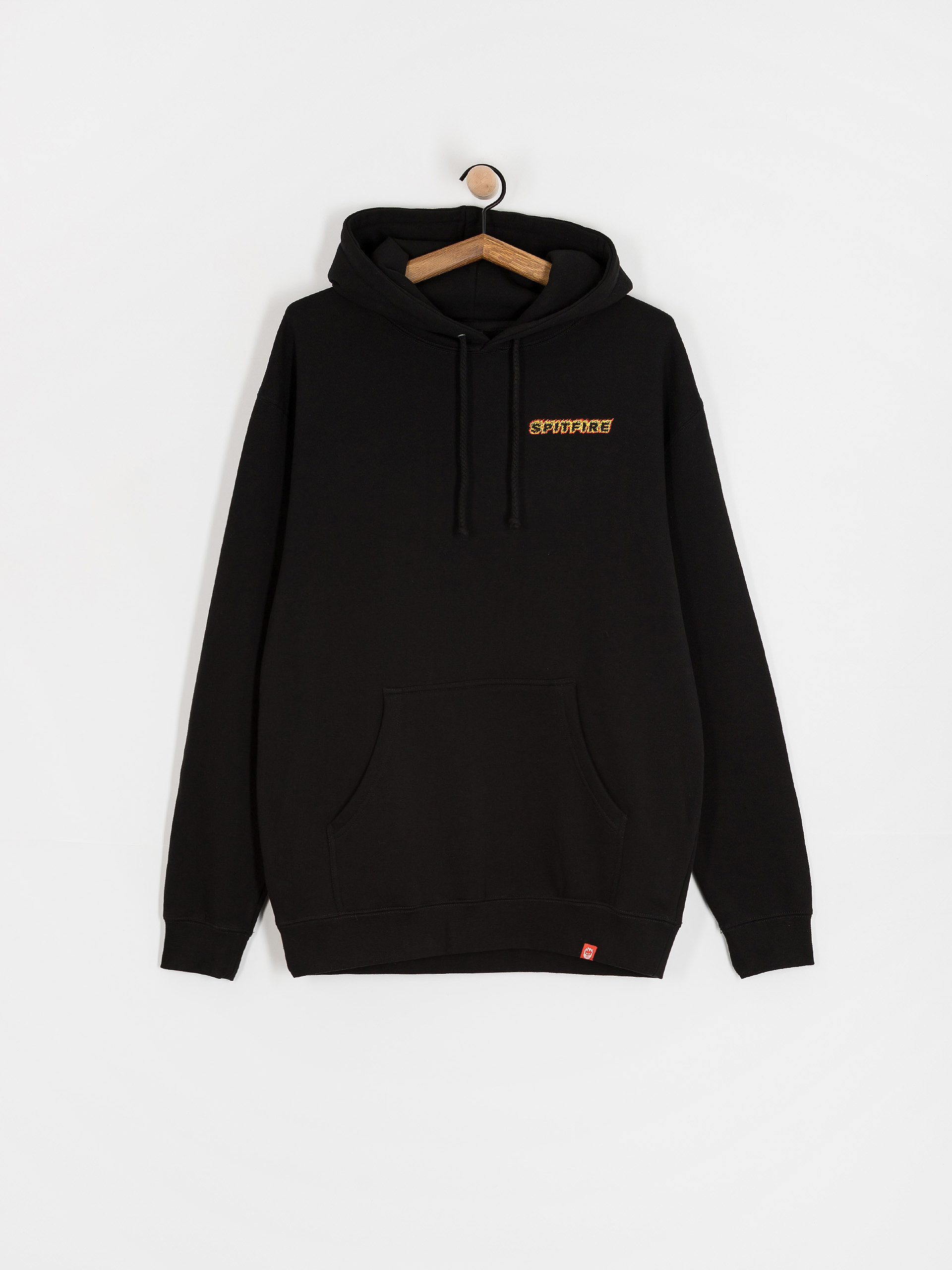 Kapucnis pulóver Spitfire Og Classic Flame HD (black w/red&yellow prints)