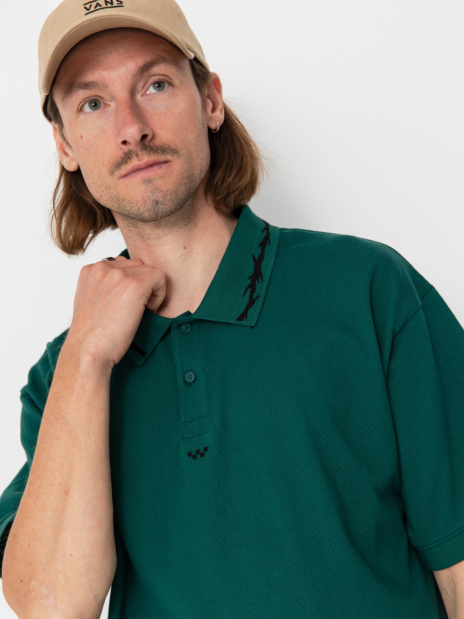 Vans Skate Mesh Polo Póló (rain forest)