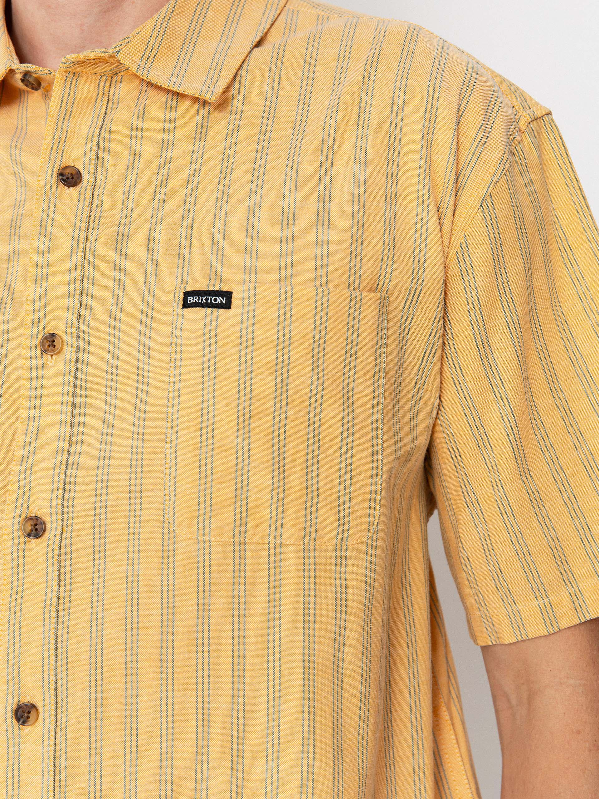 Brixton Cru Oxford Stripe Ing (curry/ivy green stripe)