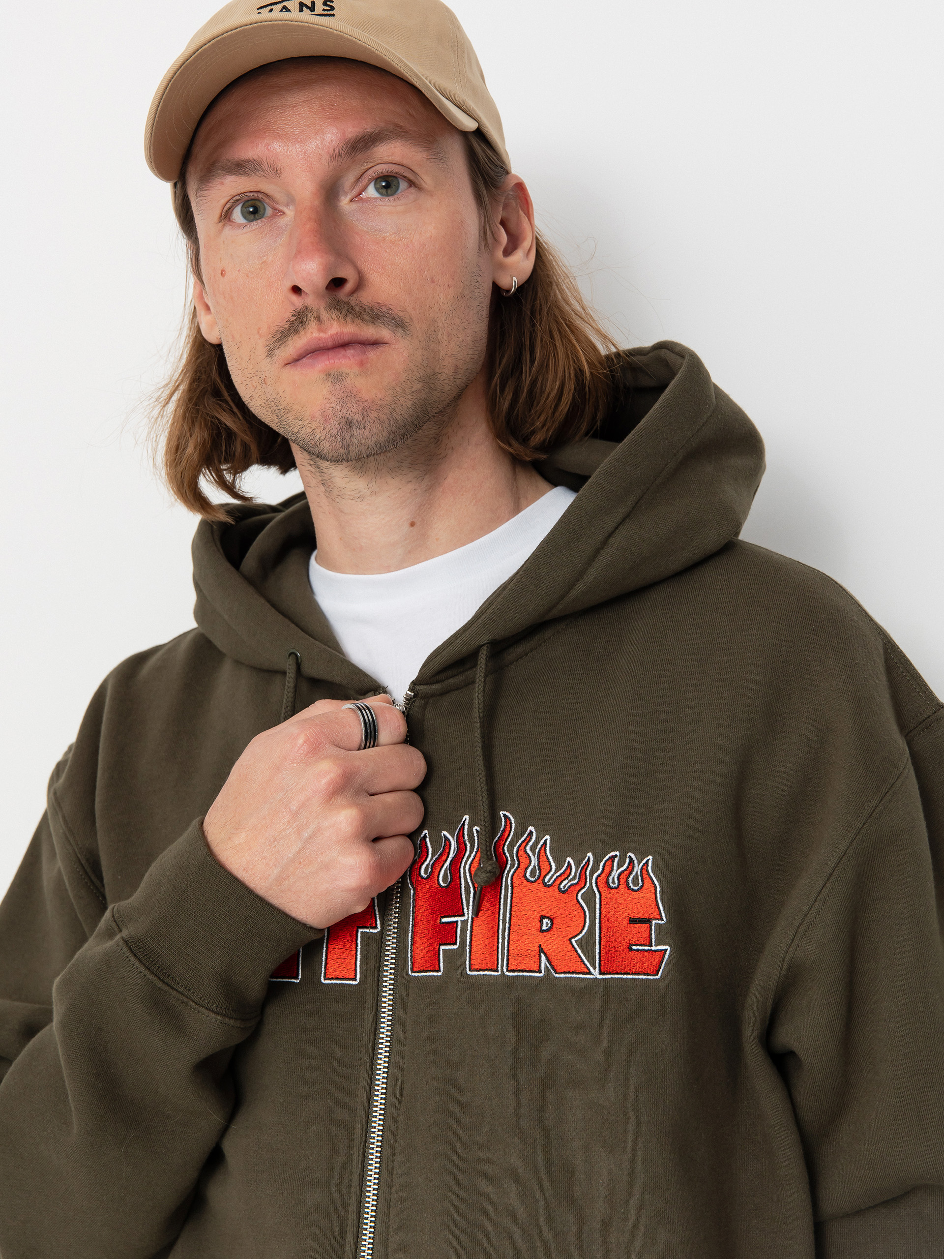 Spitfire Demonseed Script Emb ZHD Kapucnis pulóver (olive)