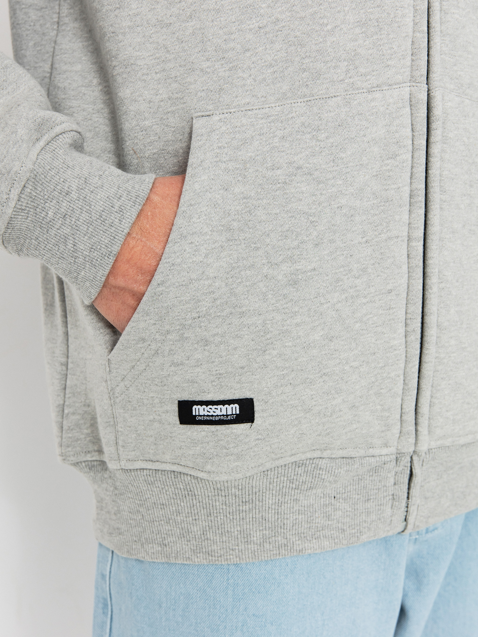 MassDnm Signature Patch ZHD Kapucnis pulóver (lt heather grey)