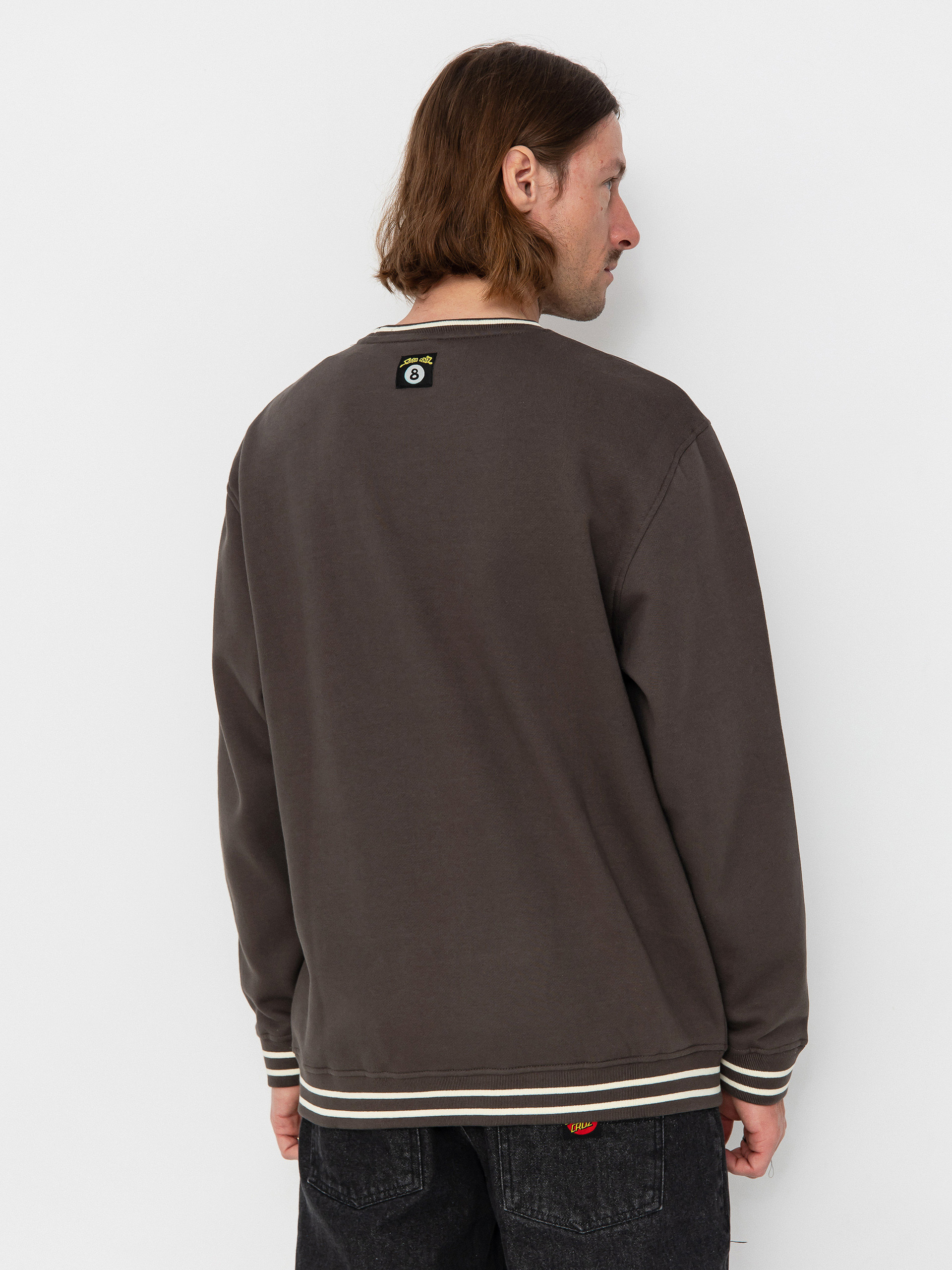 Santa Cruz Winkowski Surf Front Crew Pulóver (washed black)