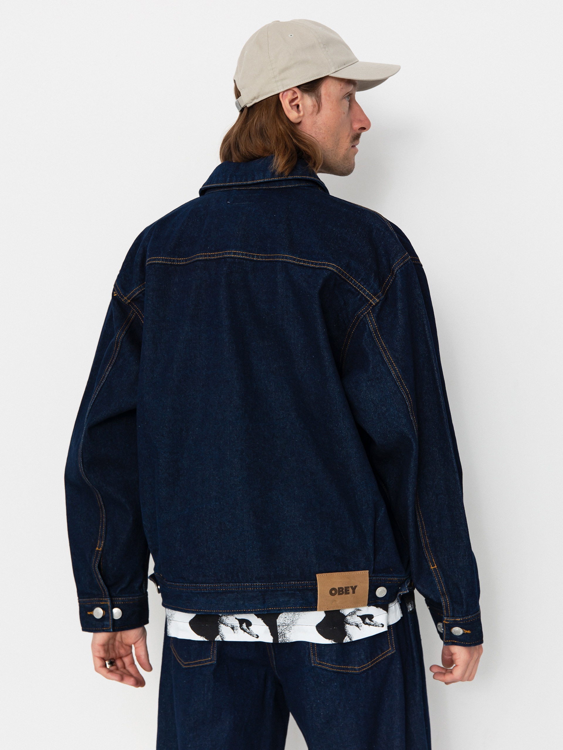 OBEY Opena Jacket Dzseki (rinse indigo)