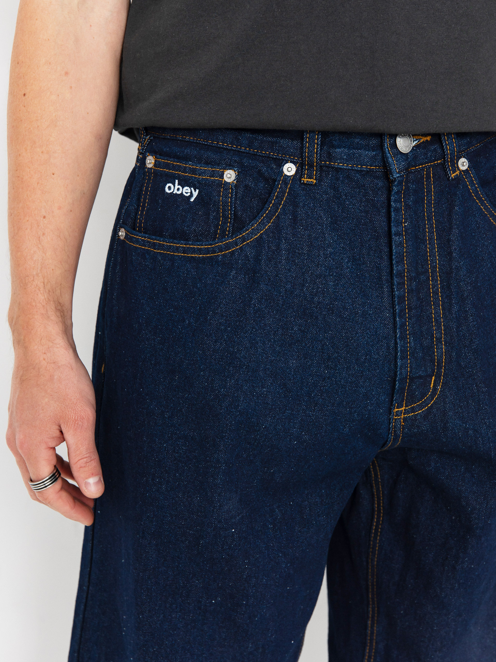 OBEY Bigwig Baggy Denim Kisnadrág (rinse indigo)