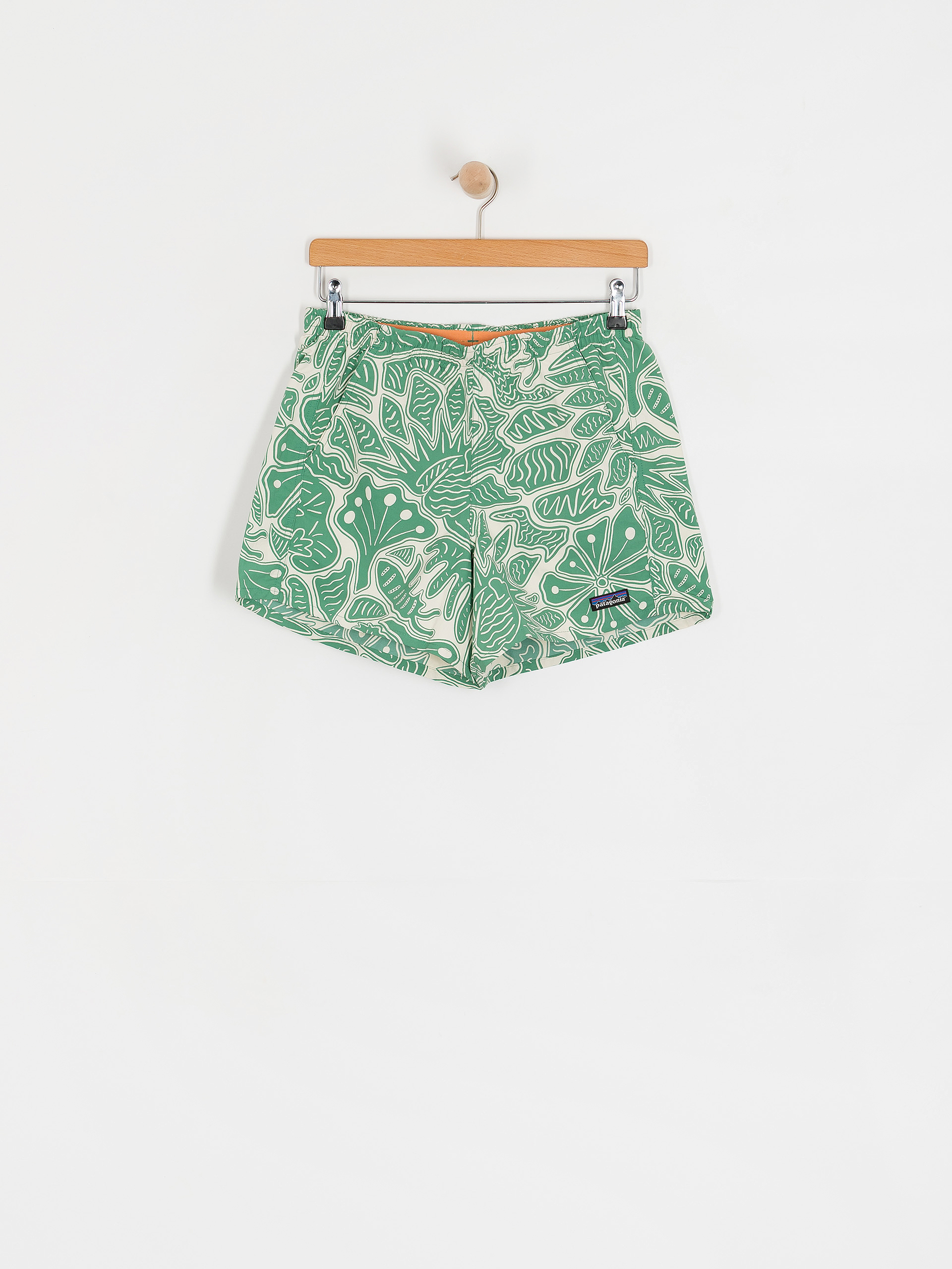 Ru00f6vidnadru00e1g Patagonia Baggies 5in Wmn (bees and flowers/heartleaf green)