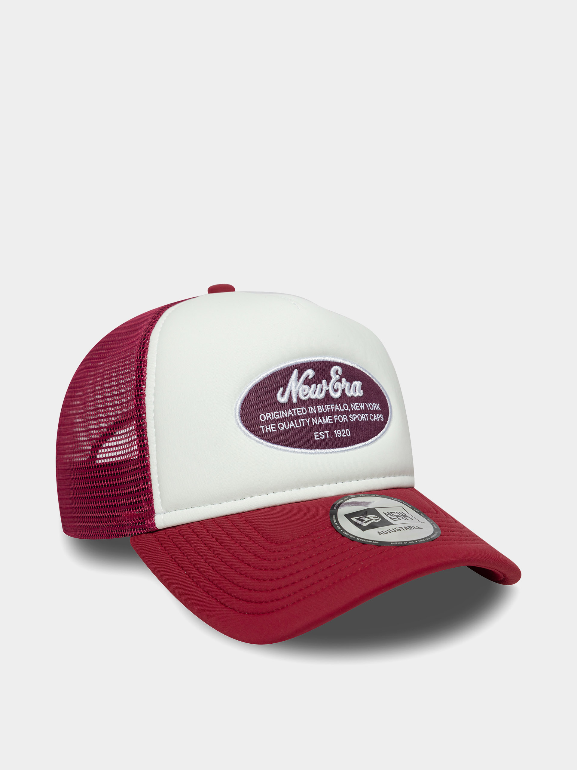 Baseball sapka New Era Oval Foam Patch Trucker (cherry/white)