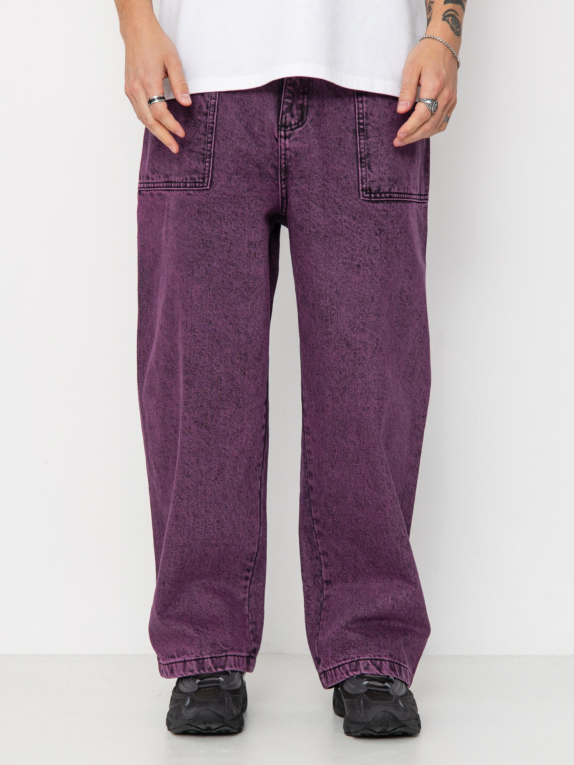 Kisnadru00e1g Poetic Collective Painter (purple acid wash denim)