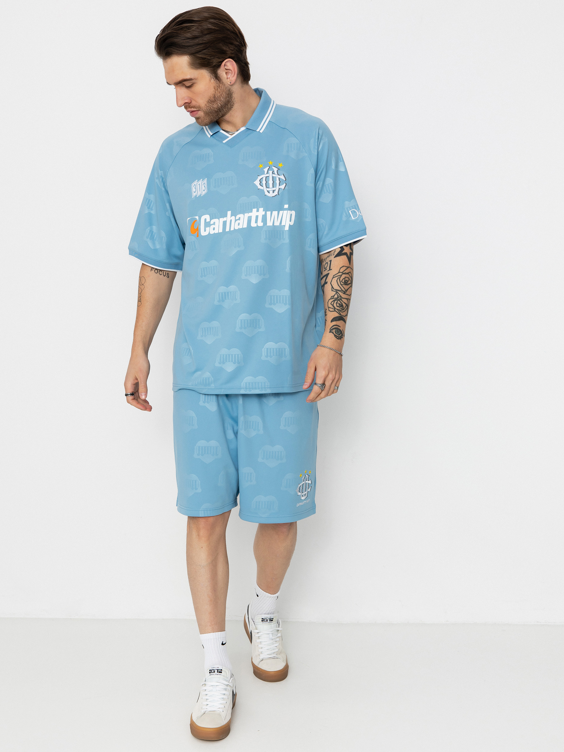 Carhartt WIP Hartts Football Pu00f3lu00f3 (heart train jacquard/bluebird)