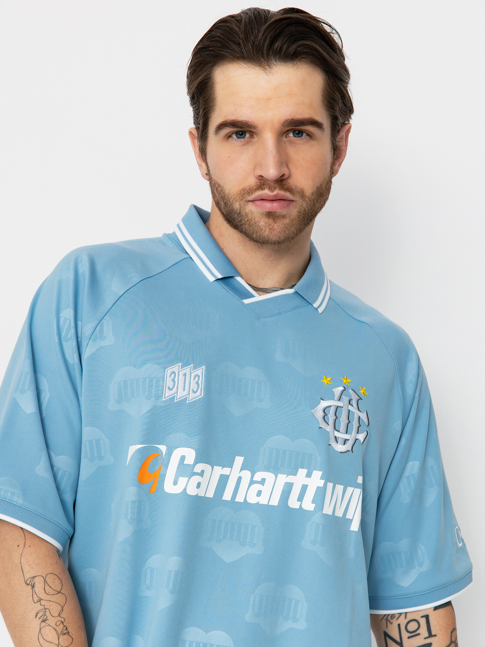 Carhartt WIP Hartts Football Póló (heart train jacquard/bluebird)