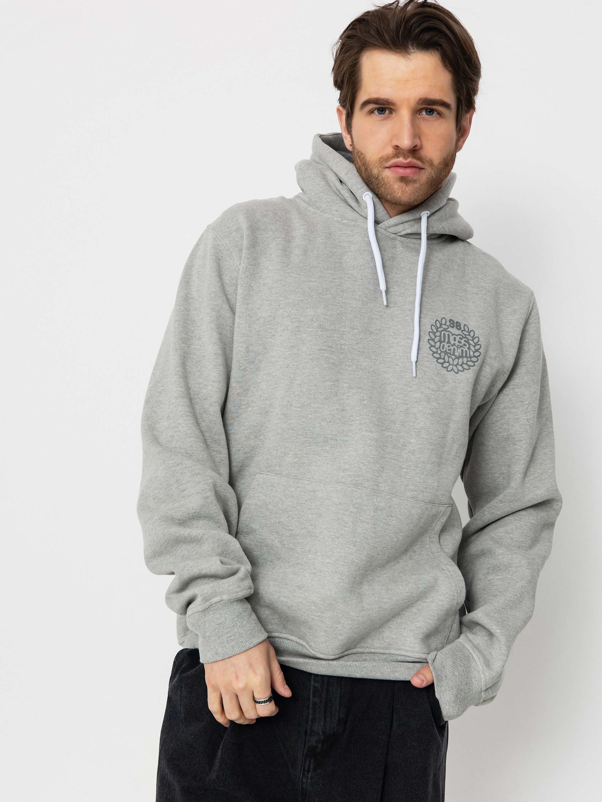 MassDnm Base Back HD Kapucnis pulóver (lt heather grey)