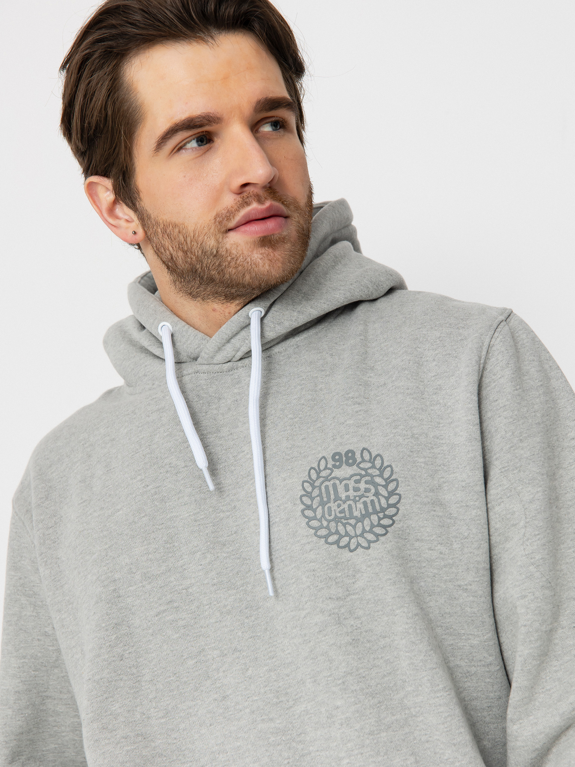 MassDnm Base Back HD Kapucnis pulóver (lt heather grey)