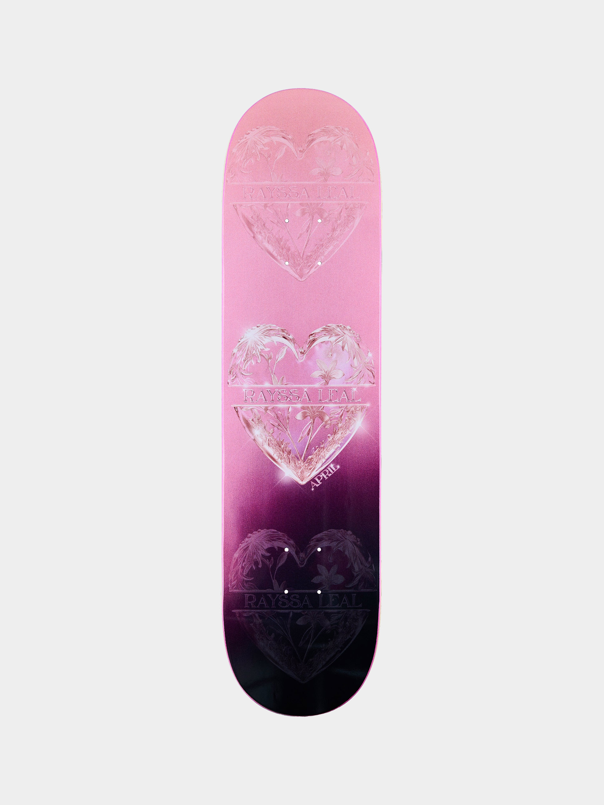 Gördeszka lap April Skateboards Rayssa Leal Heart (pink/purple)