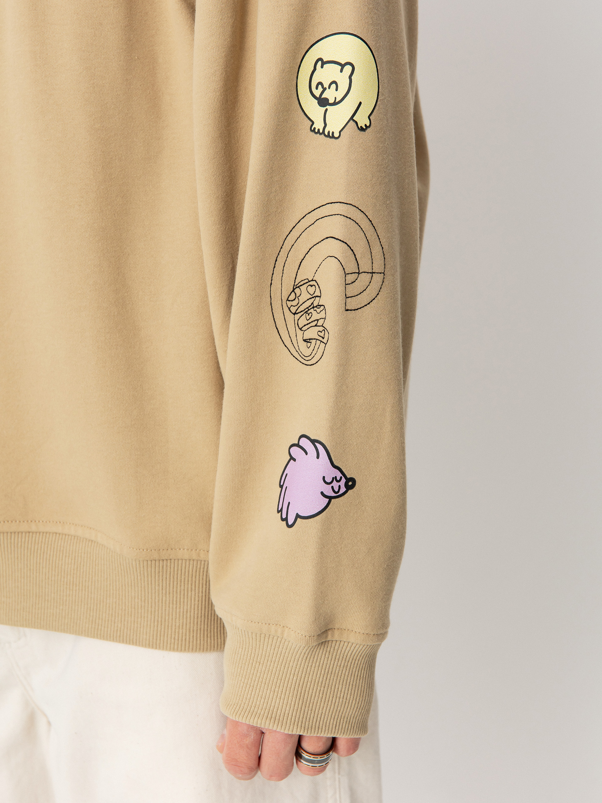 The North Face Mountain Cleanup Oversized Pulóver (khaki stone)