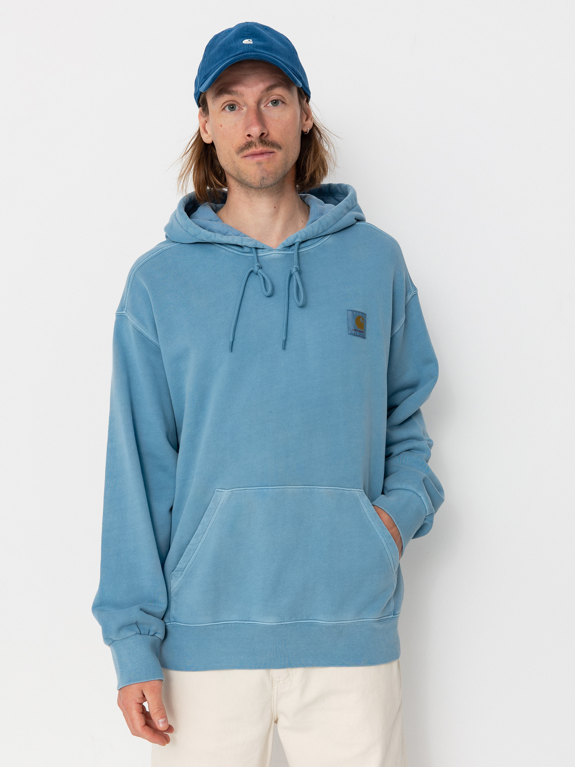 Kapucnis pulóver Carhartt WIP Nelson HD (clay blue)