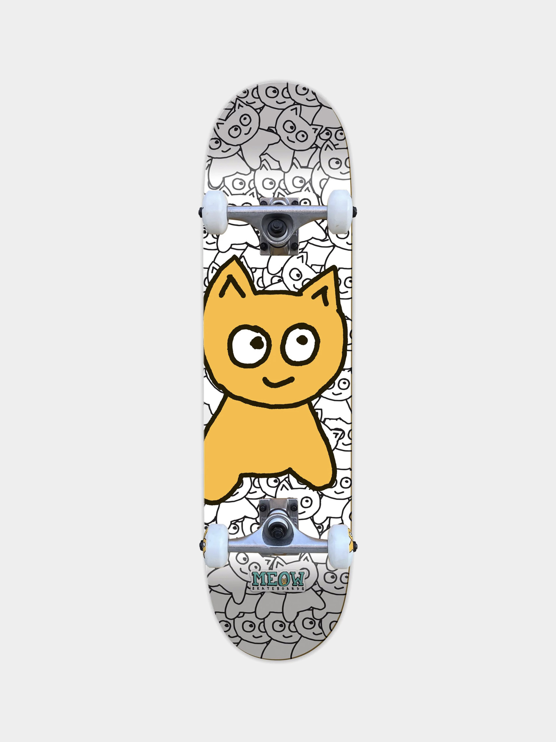 Komplett gördeszka Meow Skateboards Big Cat Sticker Pile (white)