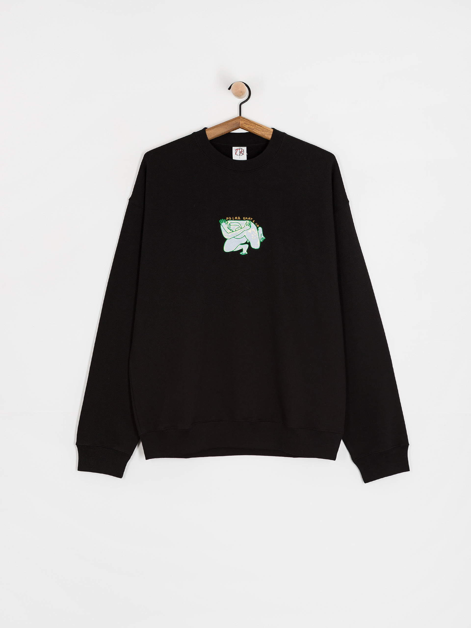 Polar Skate Dave Crewneck Shy Bow Pulóver (black)