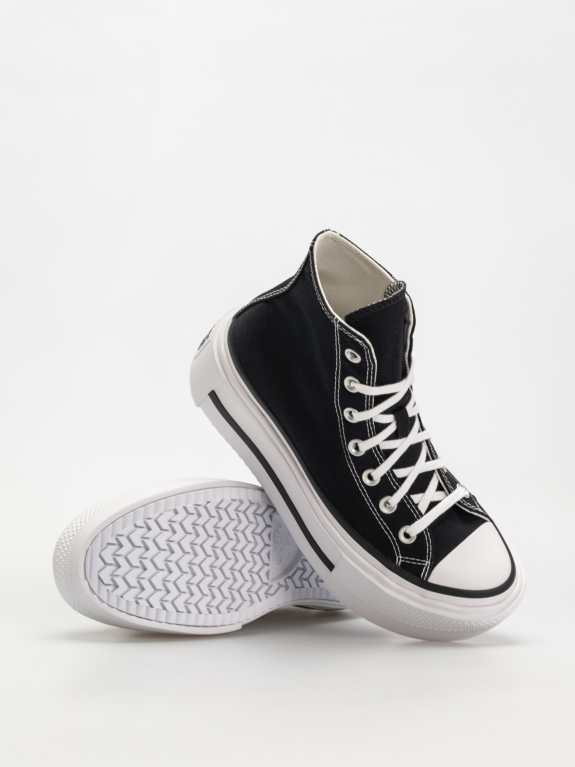 Converse Chuck Taylor All Star Lift Double Stack Hi Tornacipők (black/white/black)
