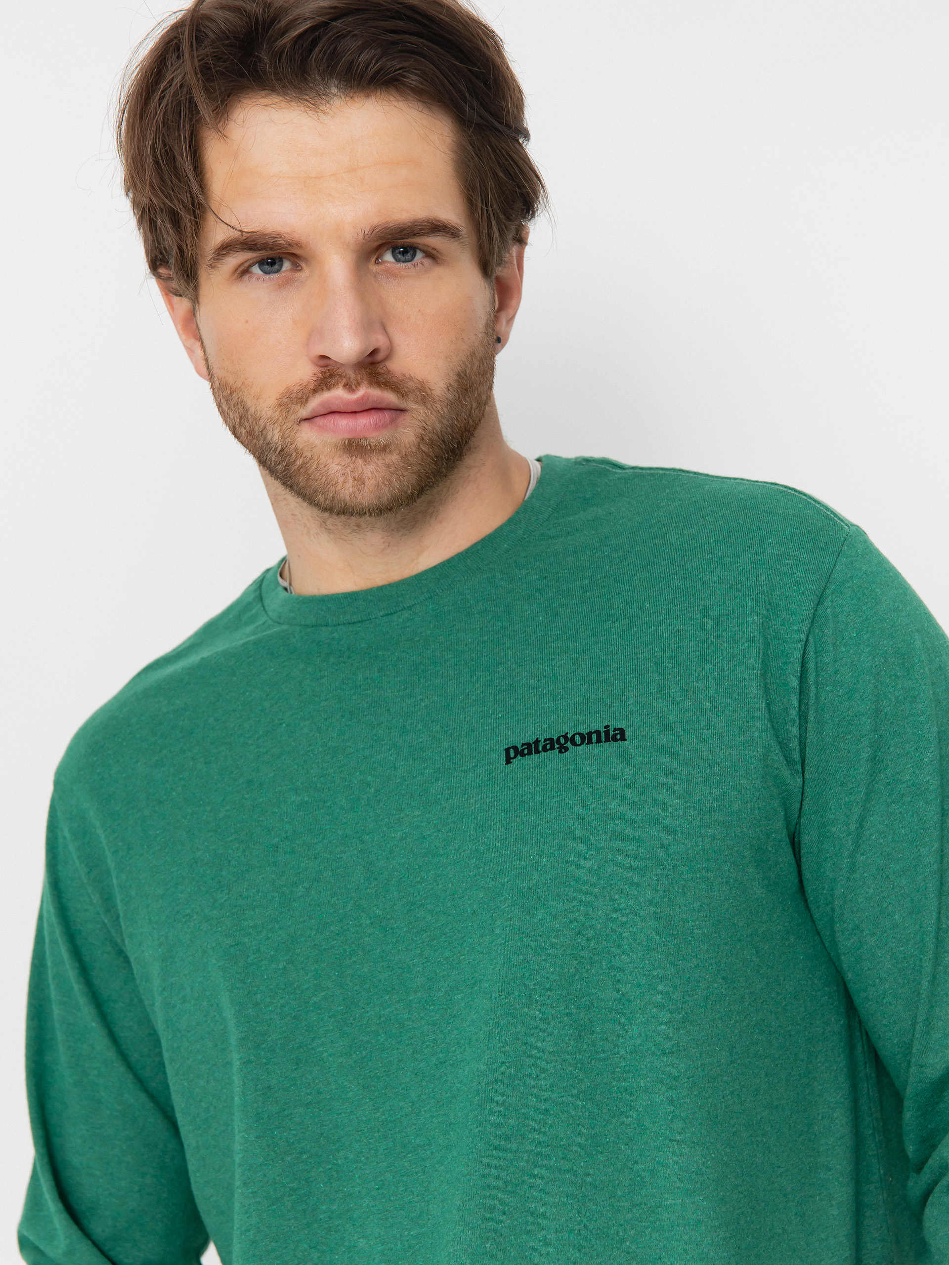 Hosszú ujjú felső Patagonia P 6 Logo Responsibili (p-6 outline/heartleaf green)