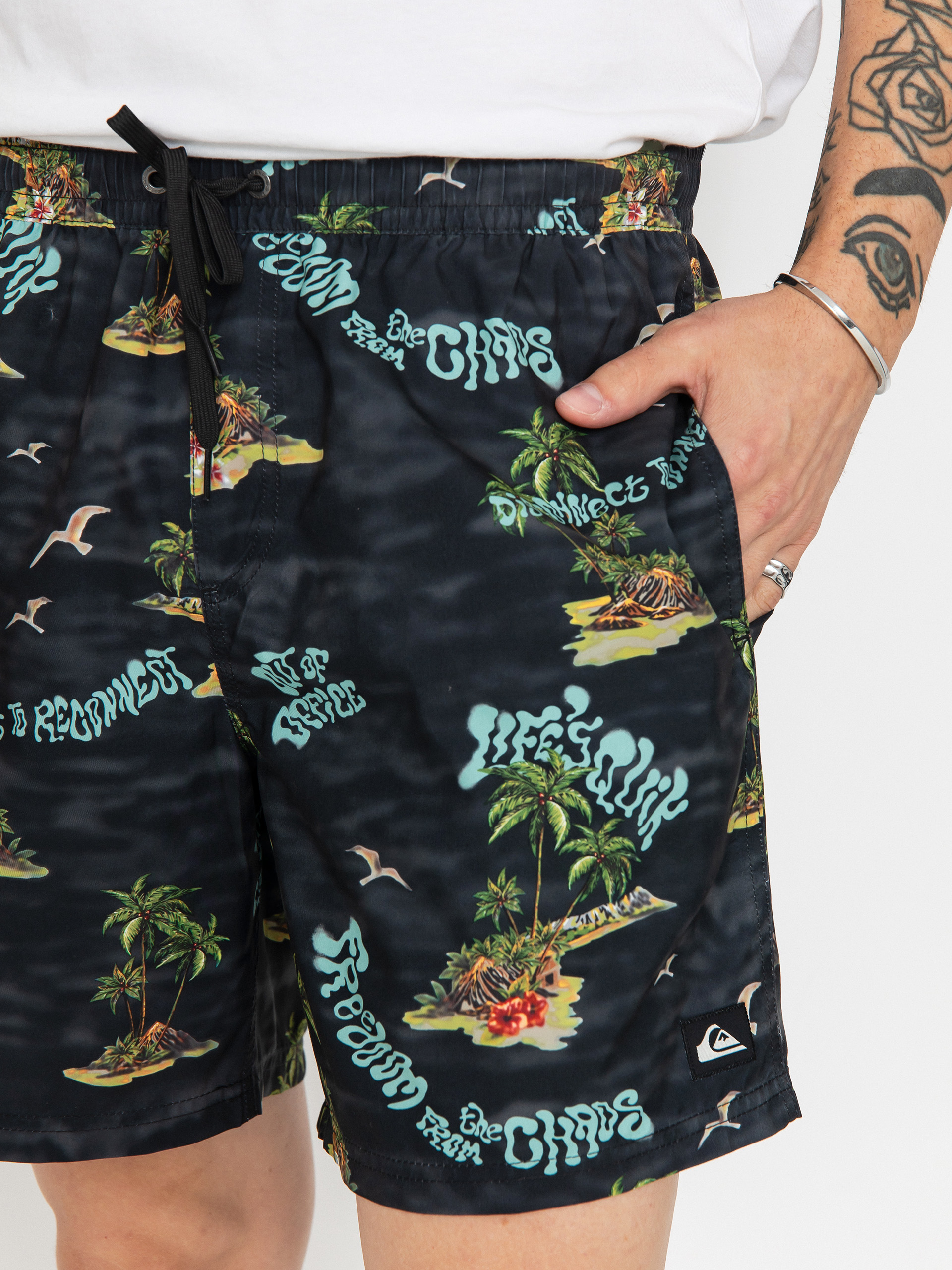 Rövidnadrág Quiksilver Everyday Straight Volley 17 (black naturama)