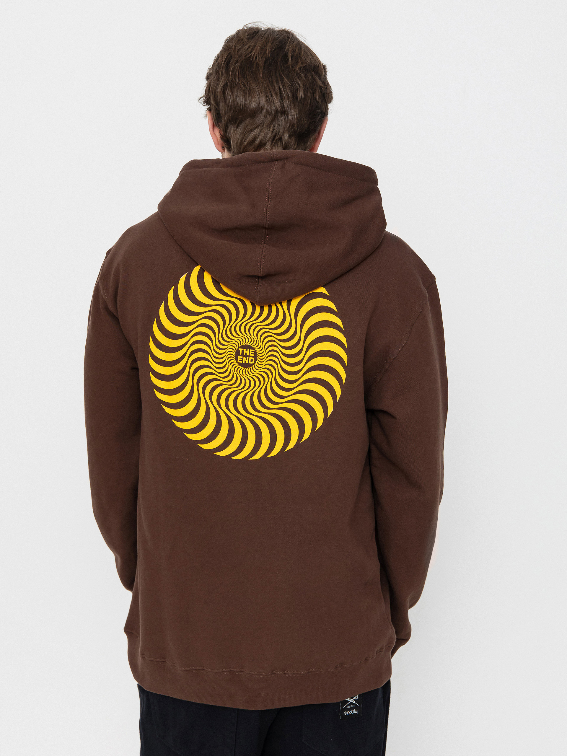 Spitfire Classic Swirl HD Kapucnis pulóver (brown w/gold prints)