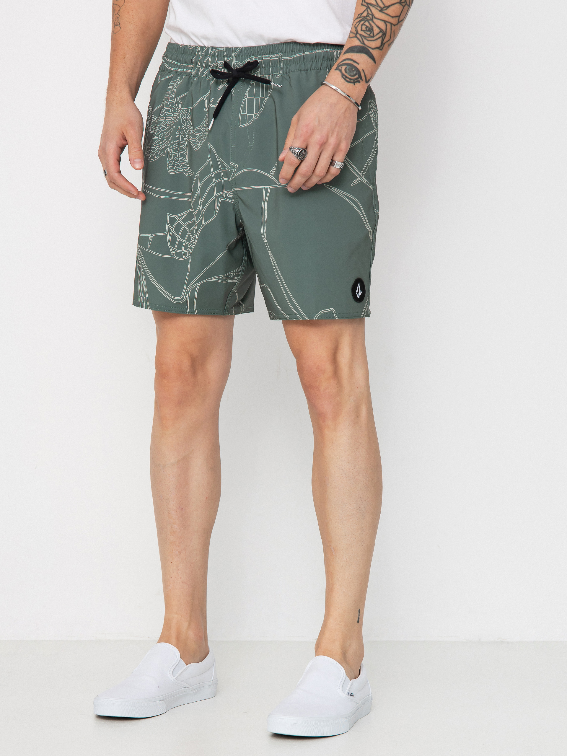 Volcom Lido Print Trunk 16 Ru00f6vidnadru00e1g (light olive)