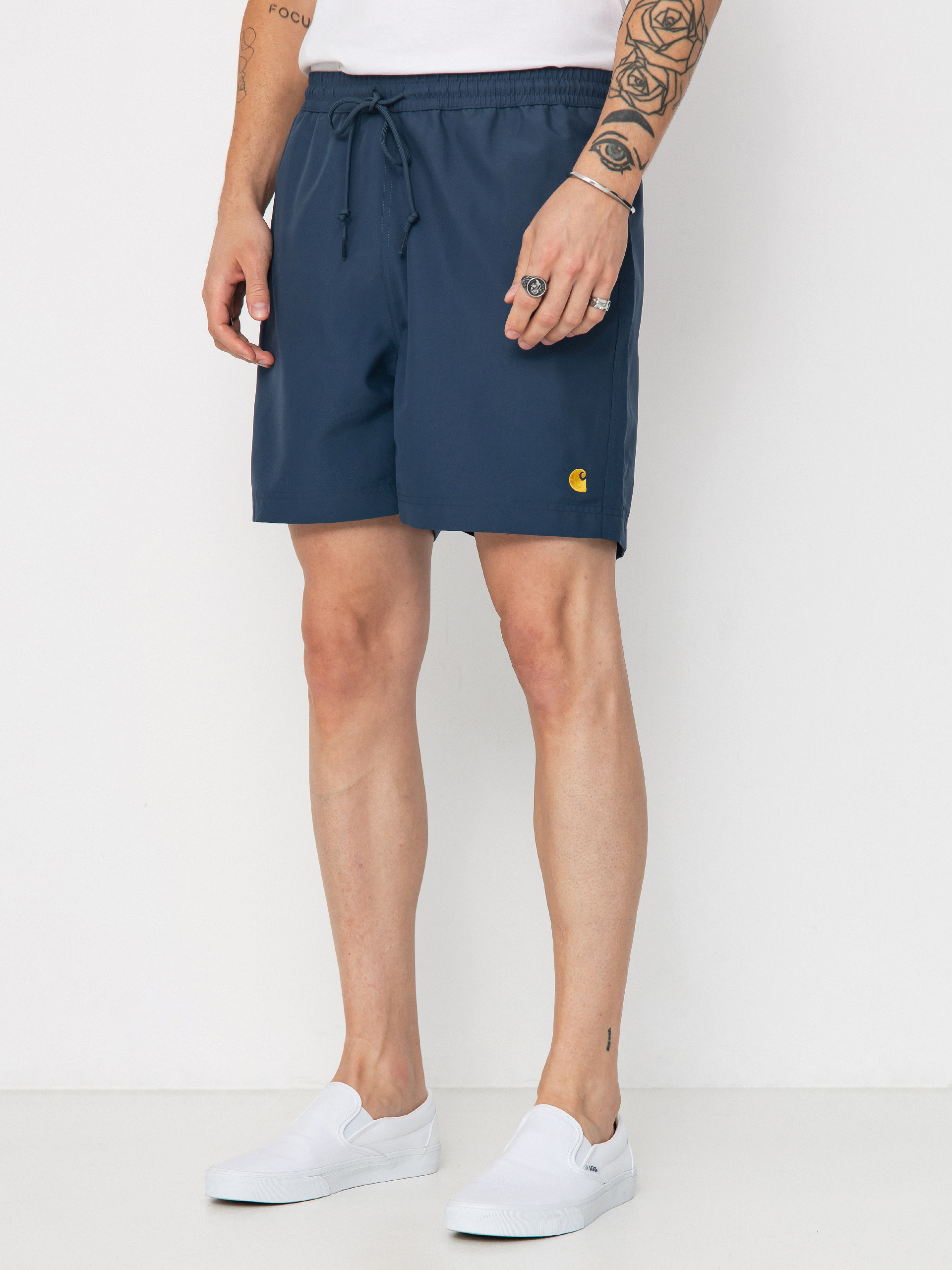 Rövidnadrág Carhartt WIP Chase Swim (dusky blue/gold)