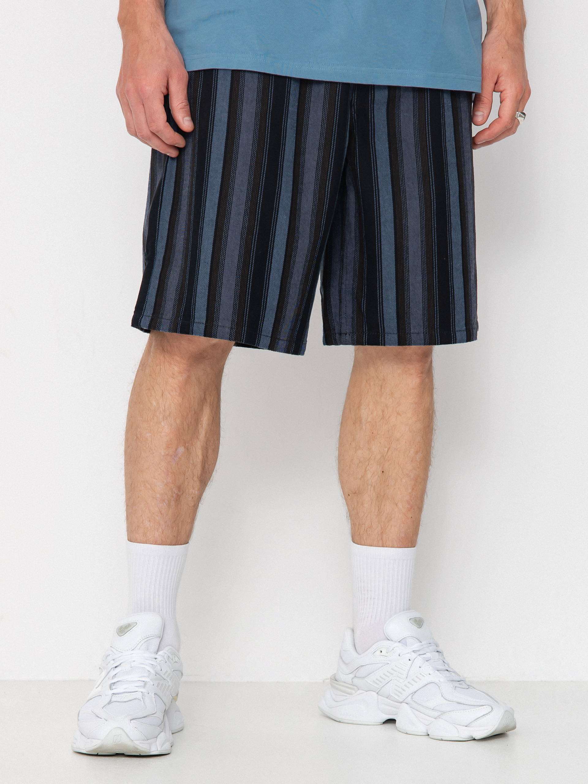 Rövidnadrág OBEY Baja Stripe Baggy Denim (black multi)