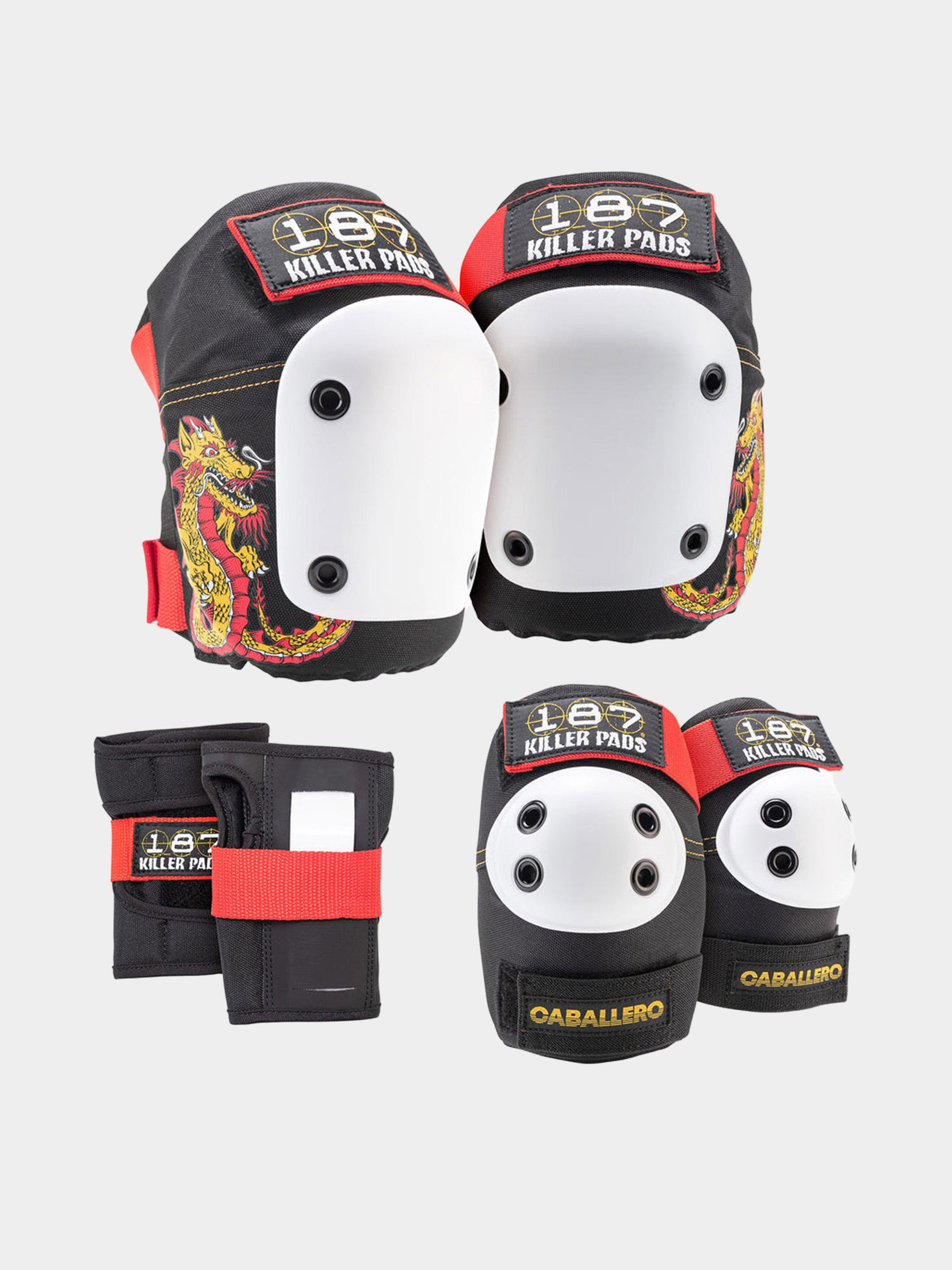 Védőfelszerelés 187 Killer Pads Adult Six Pack Set Caballero (black/red/gold)