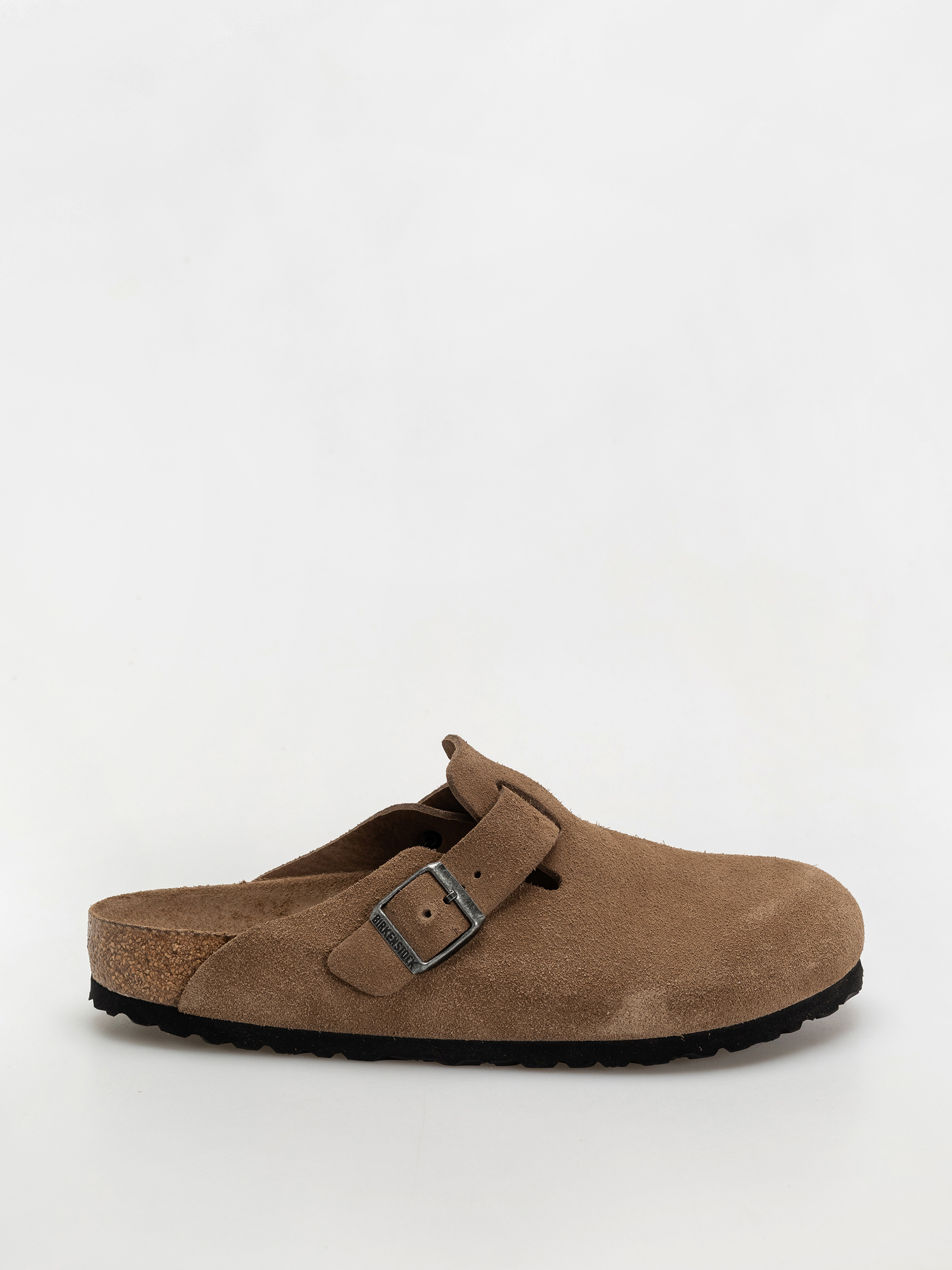 Birkenstock Boston SFB Suede Leather Regular Flip-flop papucsok (dark tea)