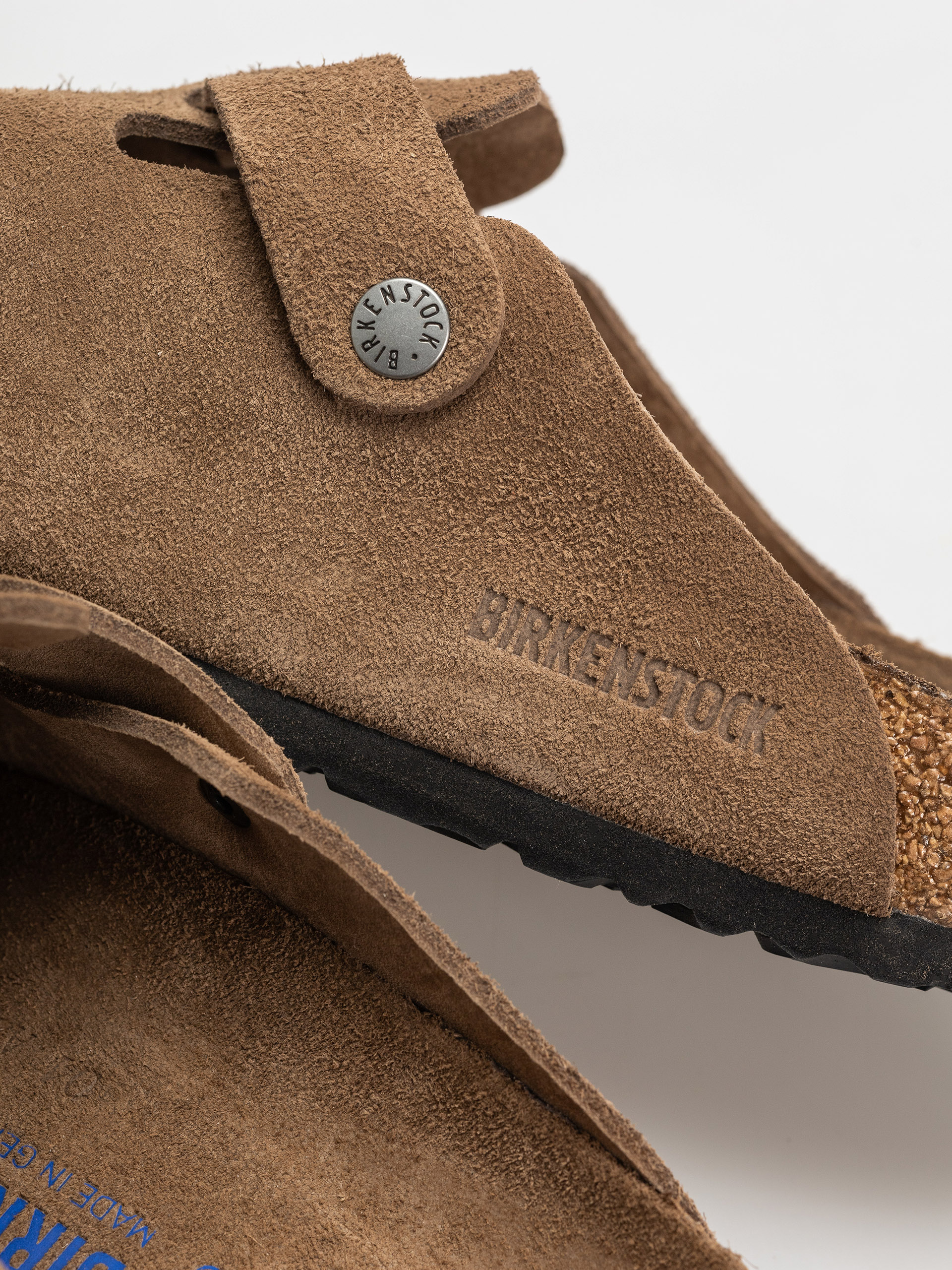 Birkenstock Boston SFB Suede Leather Regular Flip-flop papucsok (dark tea)