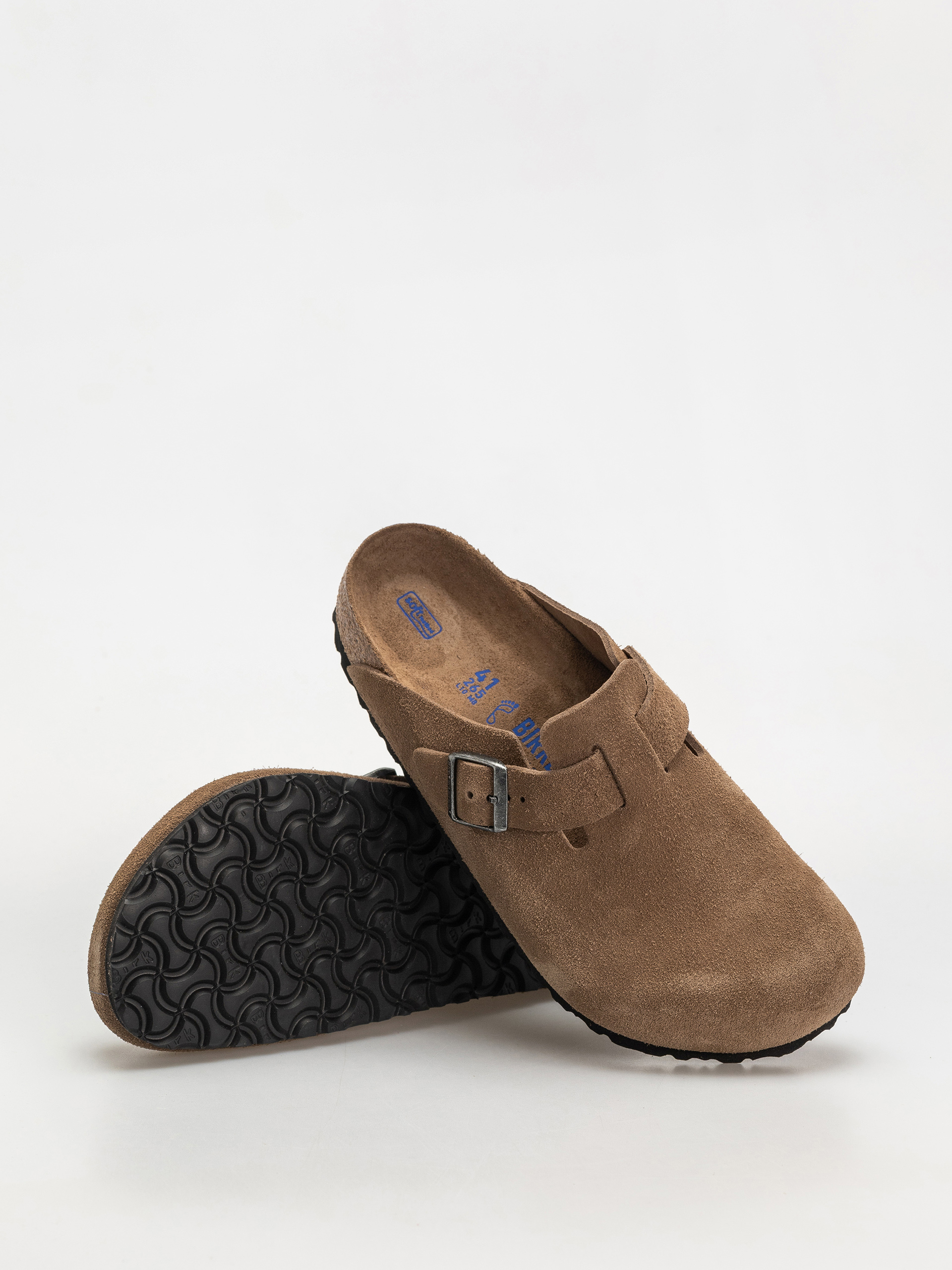 Birkenstock Boston SFB Suede Leather Regular Flip-flop papucsok (dark tea)