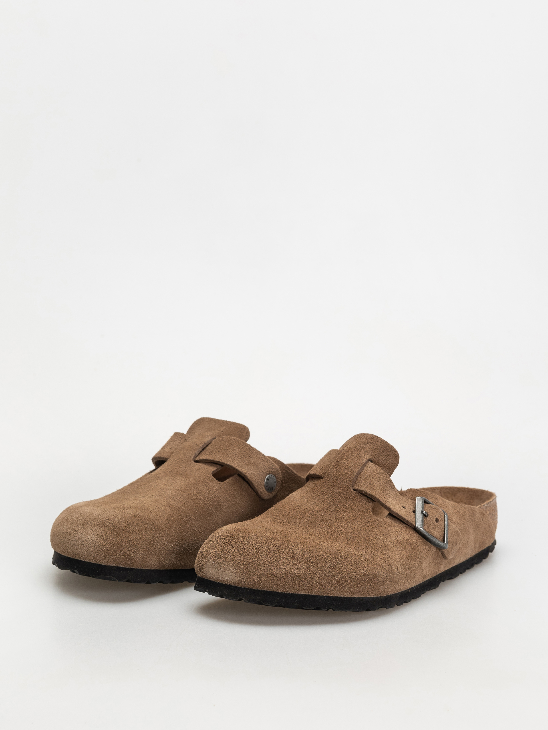 Birkenstock Boston SFB Suede Leather Regular Flip-flop papucsok (dark tea)