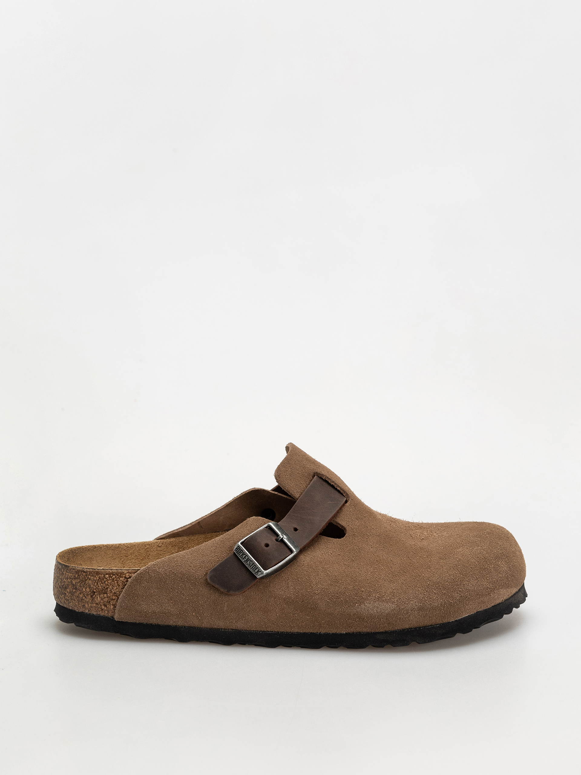Birkenstock Boston Suede & Oiled Leather Regular Flip-flop papucsok (dark tea)
