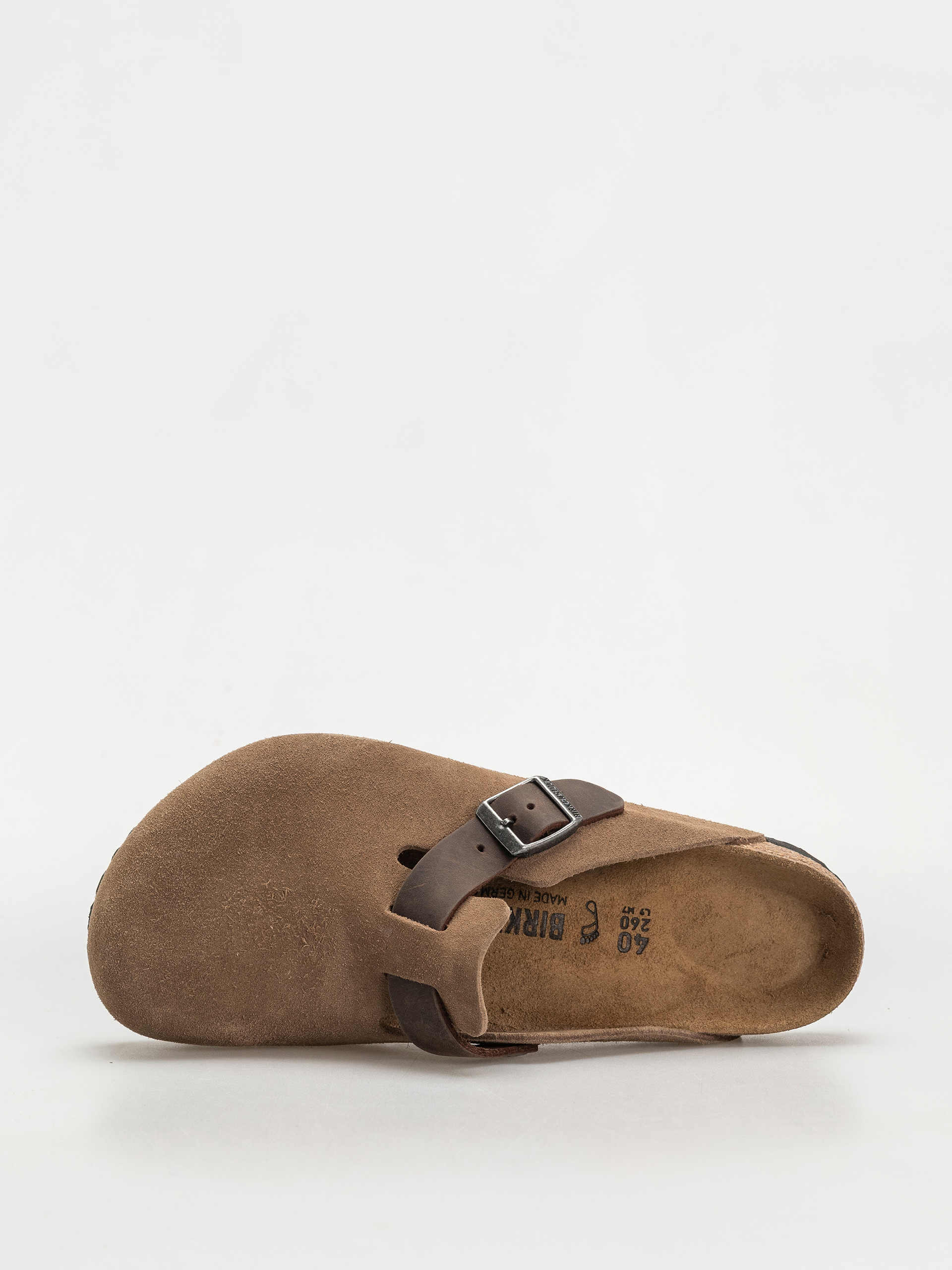 Birkenstock Boston Suede & Oiled Leather Regular Flip-flop papucsok (dark tea)