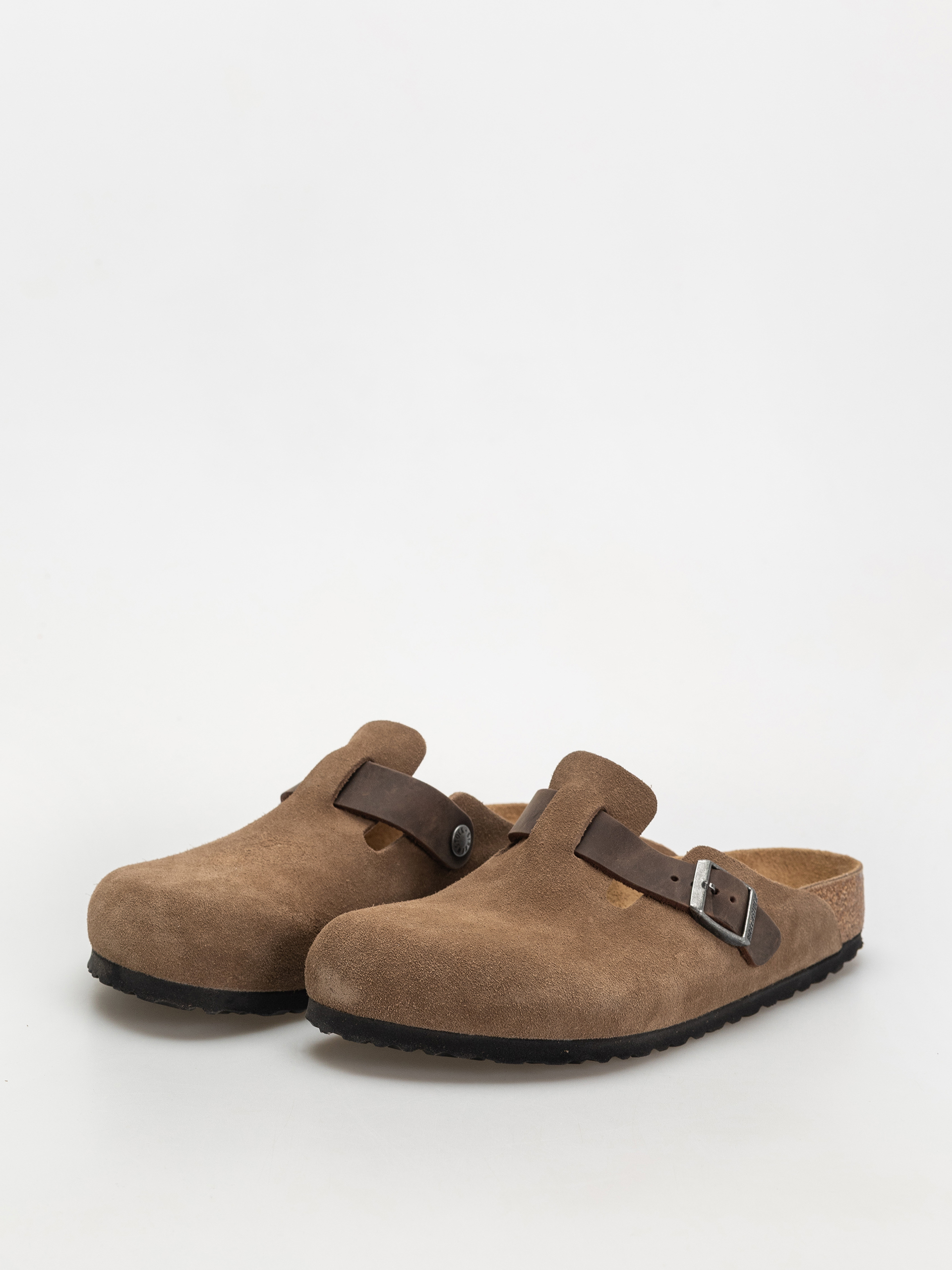 Birkenstock Boston Suede & Oiled Leather Regular Flip-flop papucsok (dark tea)