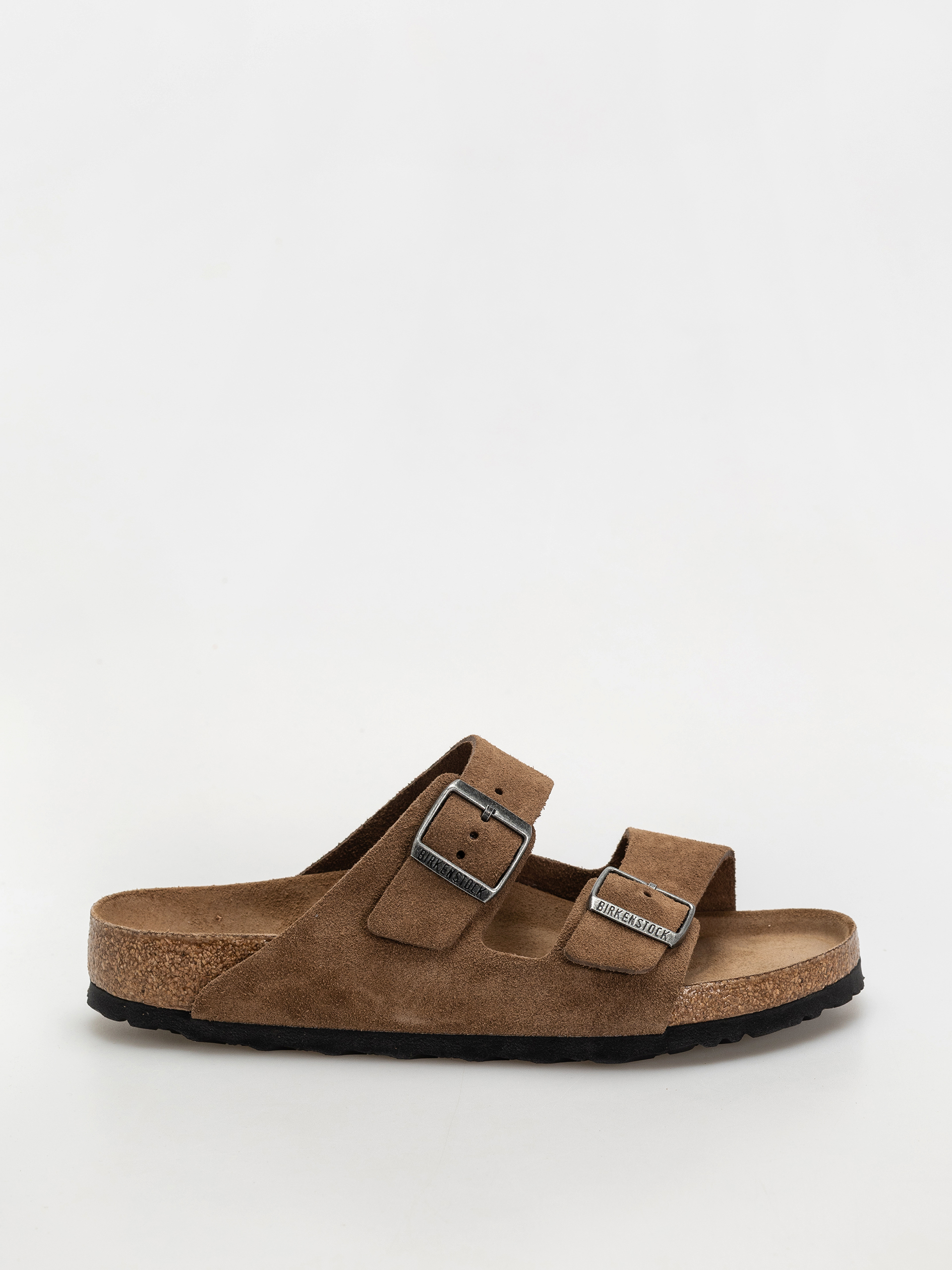 Birkenstock Arizona Suede Leather Regular Flip-flop papucsok (dark tea)