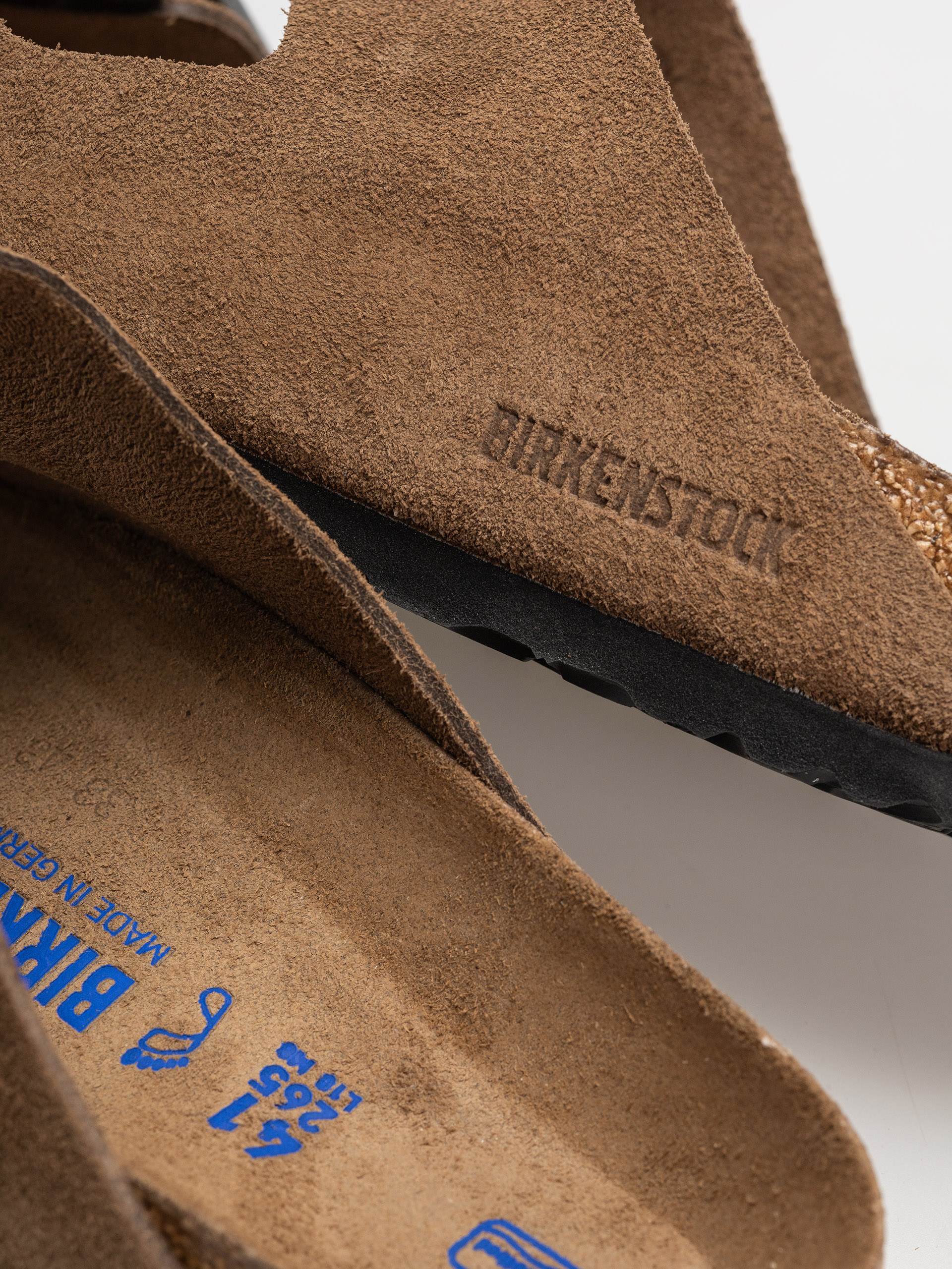 Birkenstock Arizona Suede Leather Regular Flip-flop papucsok (dark tea)