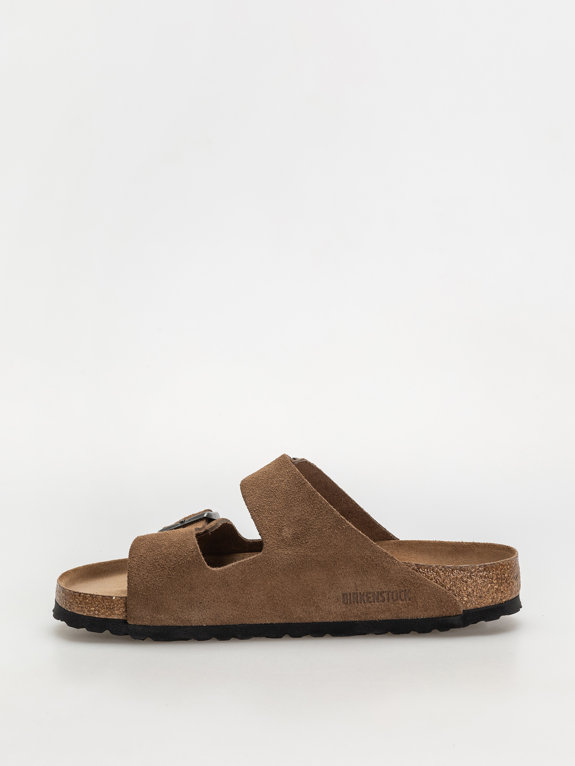 Birkenstock Arizona Suede Leather Regular Flip-flop papucsok (dark tea)