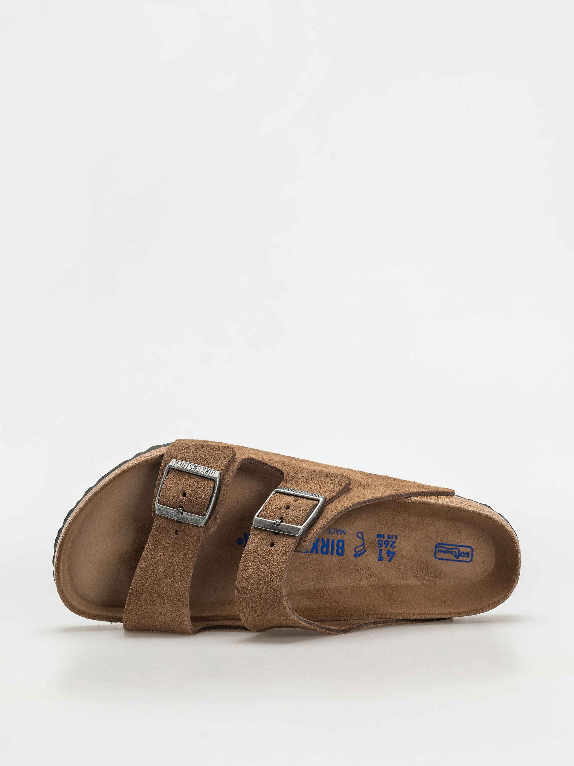 Birkenstock Arizona Suede Leather Regular Flip-flop papucsok (dark tea)