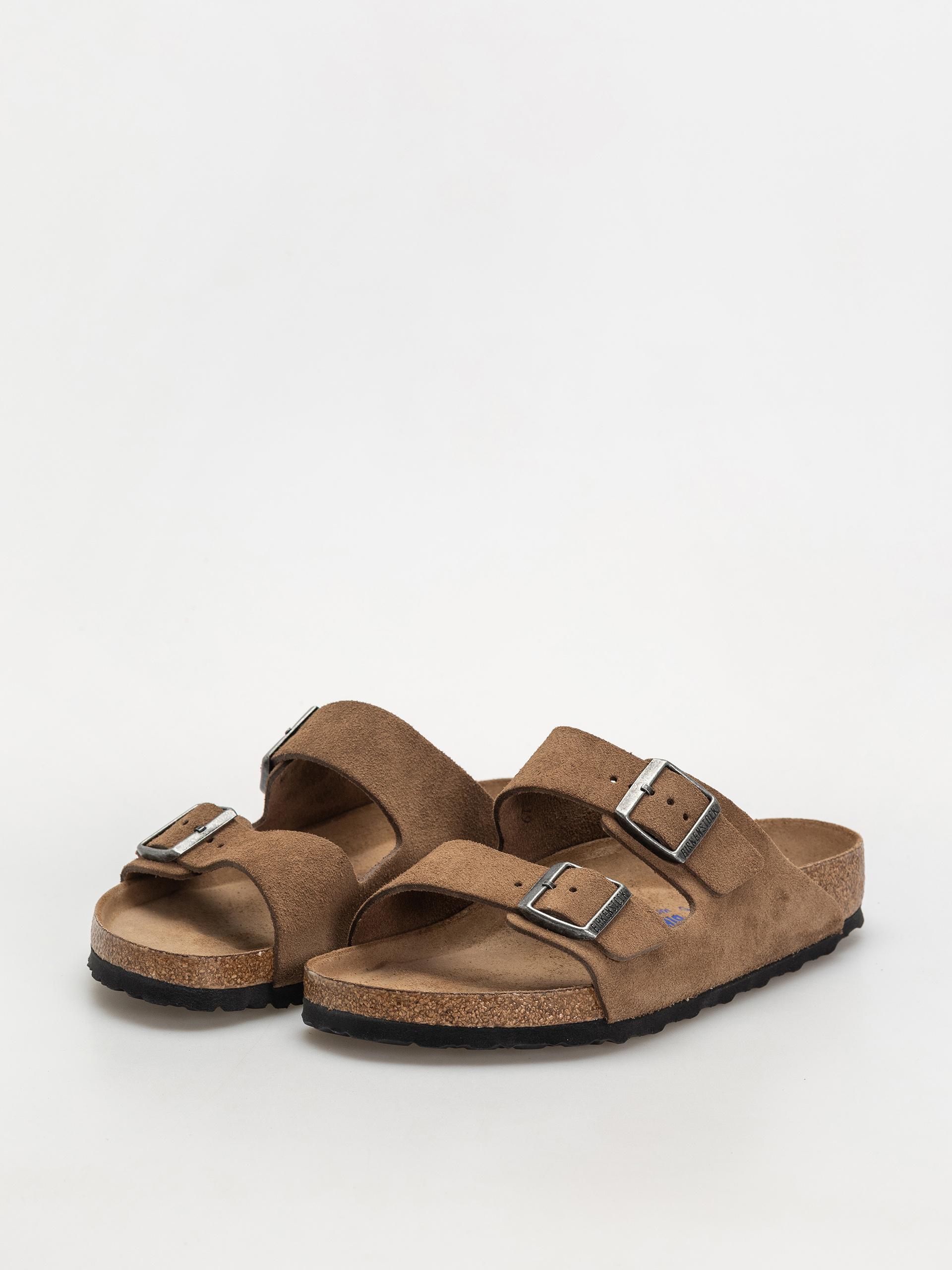 Birkenstock Arizona Suede Leather Regular Flip-flop papucsok (dark tea)