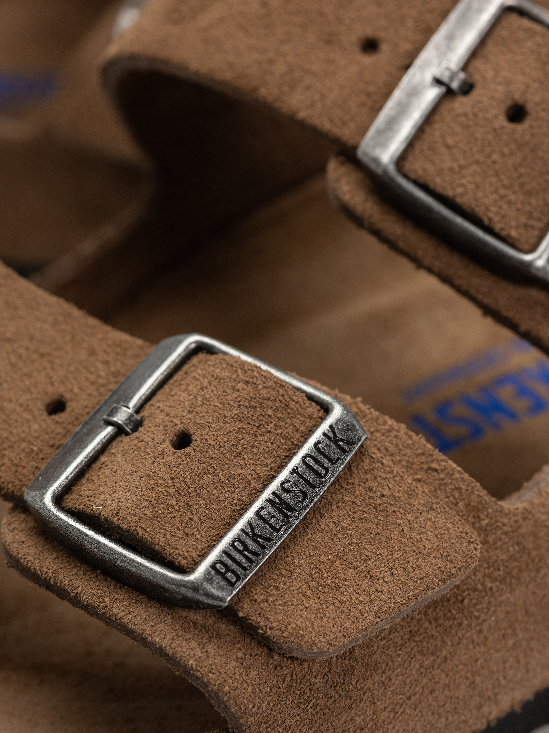 Birkenstock Arizona Suede Leather Regular Flip-flop papucsok (dark tea)