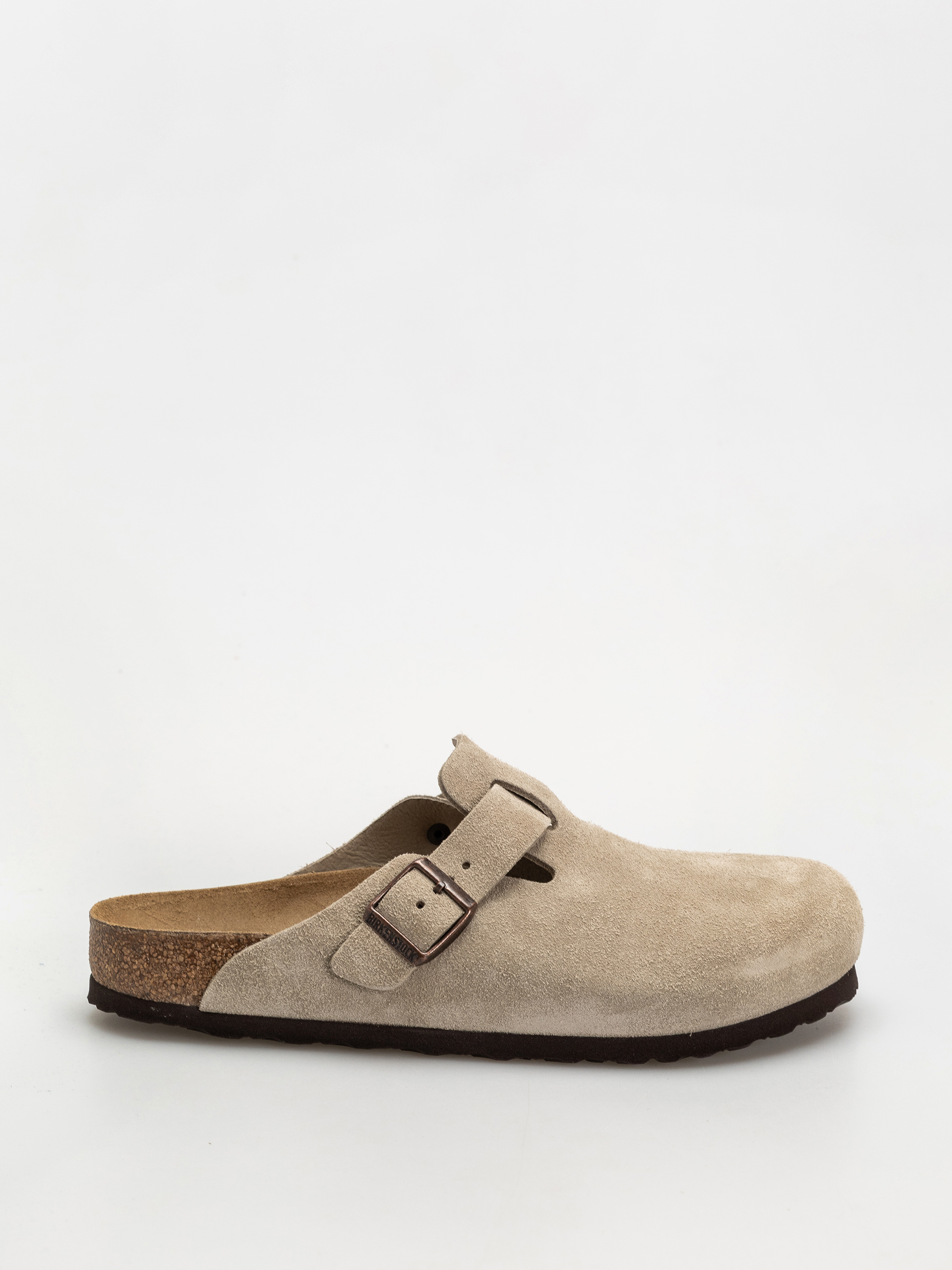 Flip-flop papucsok Birkenstock Boston Suede Leather Regular (taupe)
