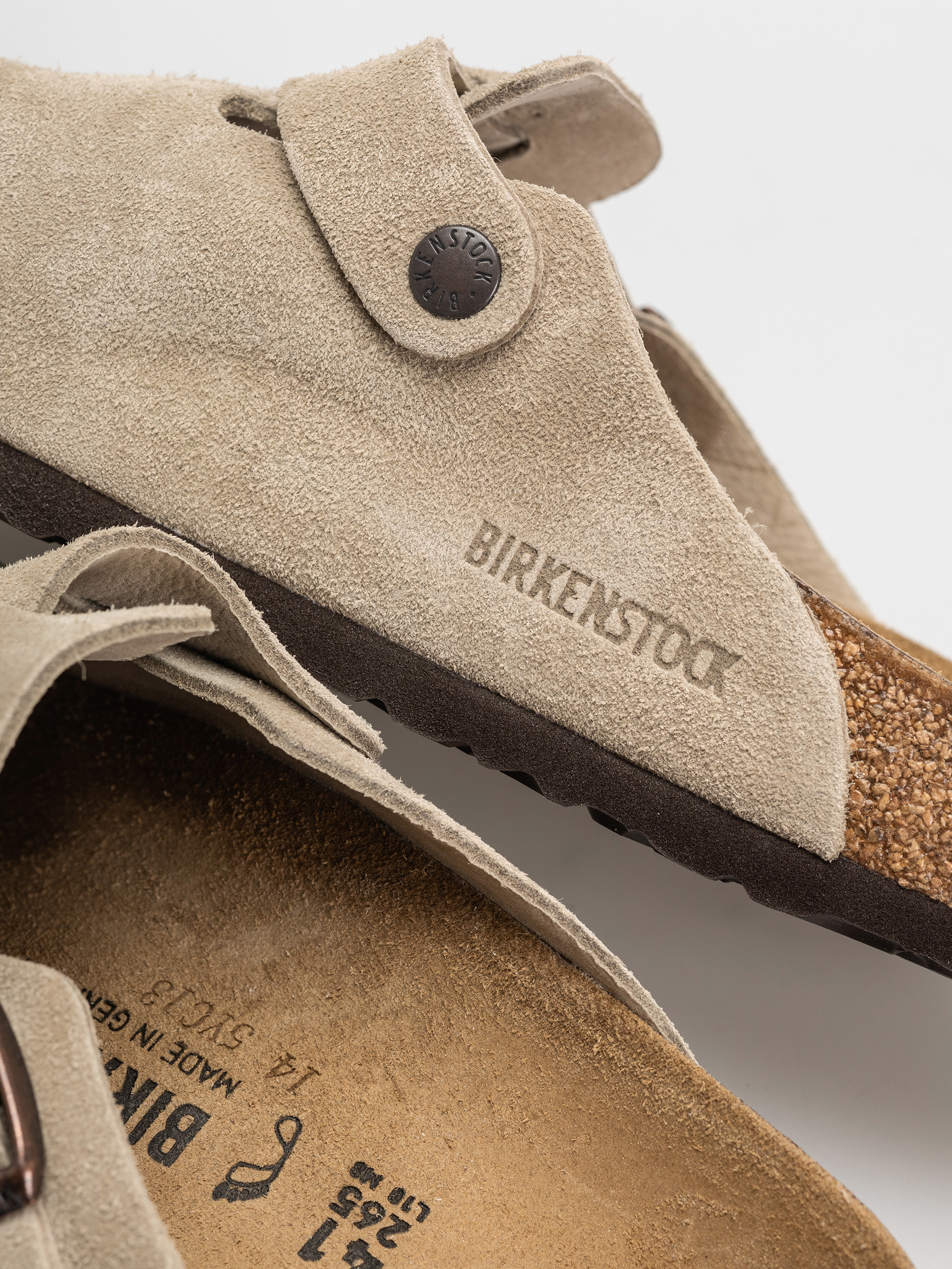 Flip-flop papucsok Birkenstock Boston Suede Leather Regular (taupe)